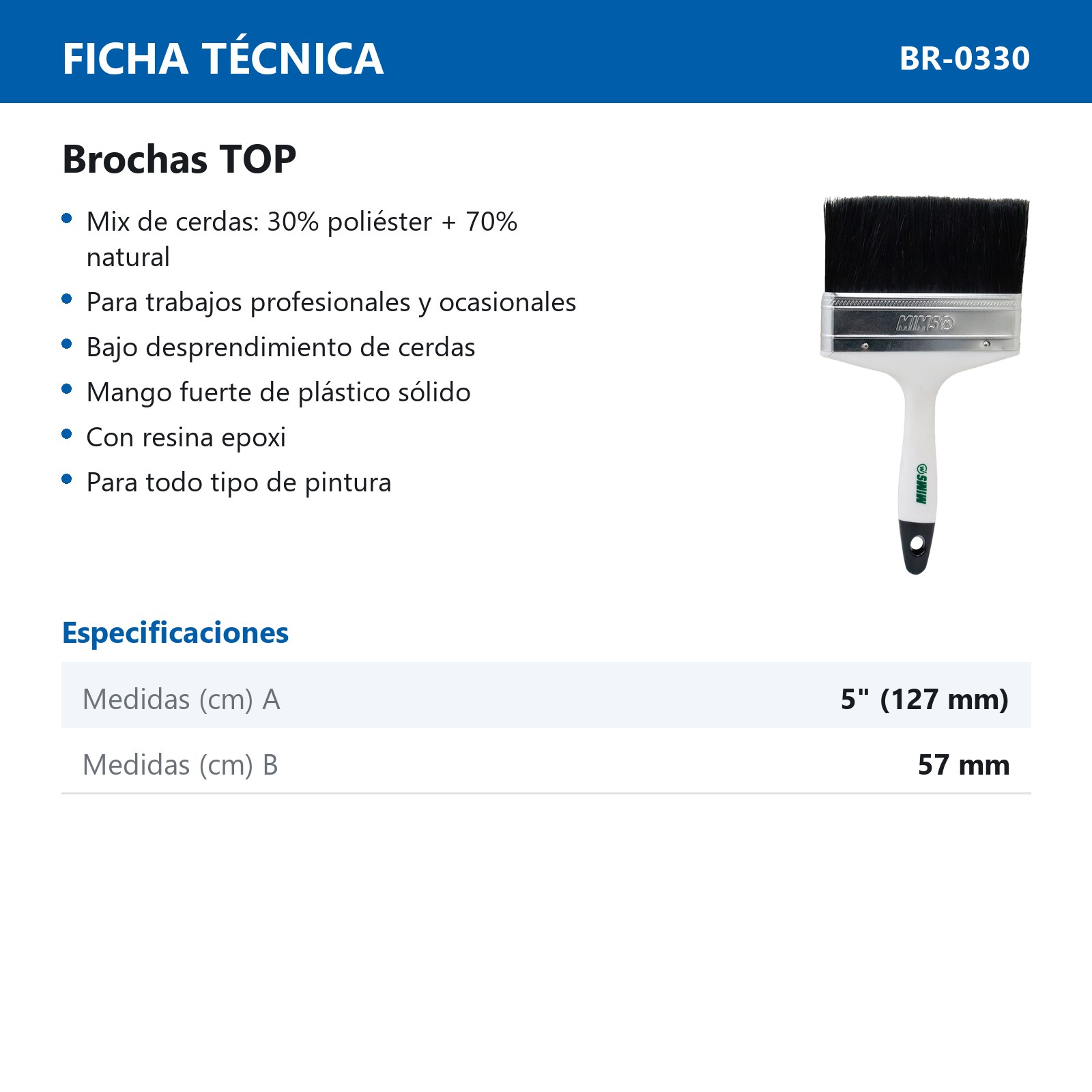BROCHA TOP USO GENERAL 5" X 57 MM (Precio x Pza) - Imagen 4