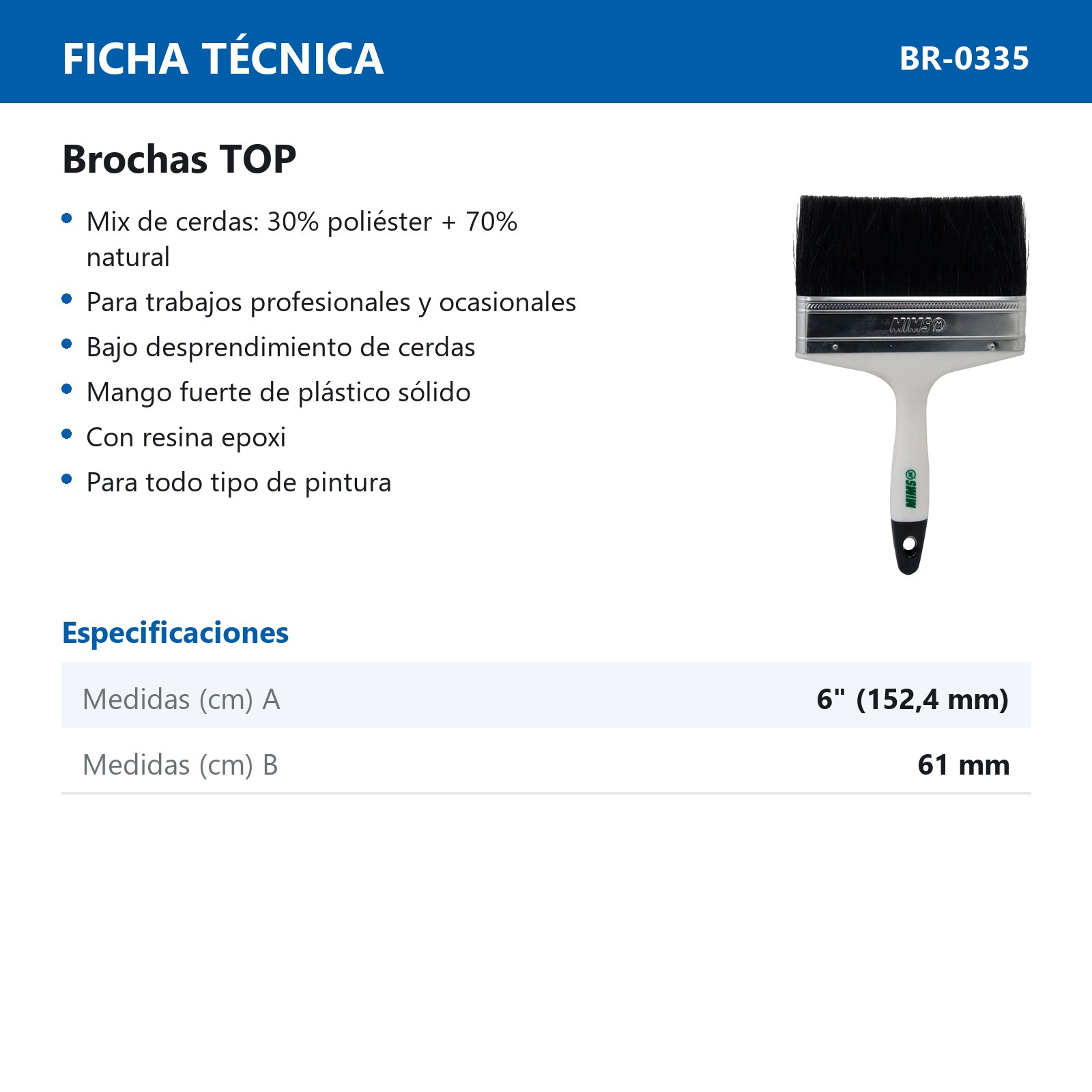 BROCHA TOP USO GENERAL 6" X 67 MM (Precio x Pza) - Imagen 4