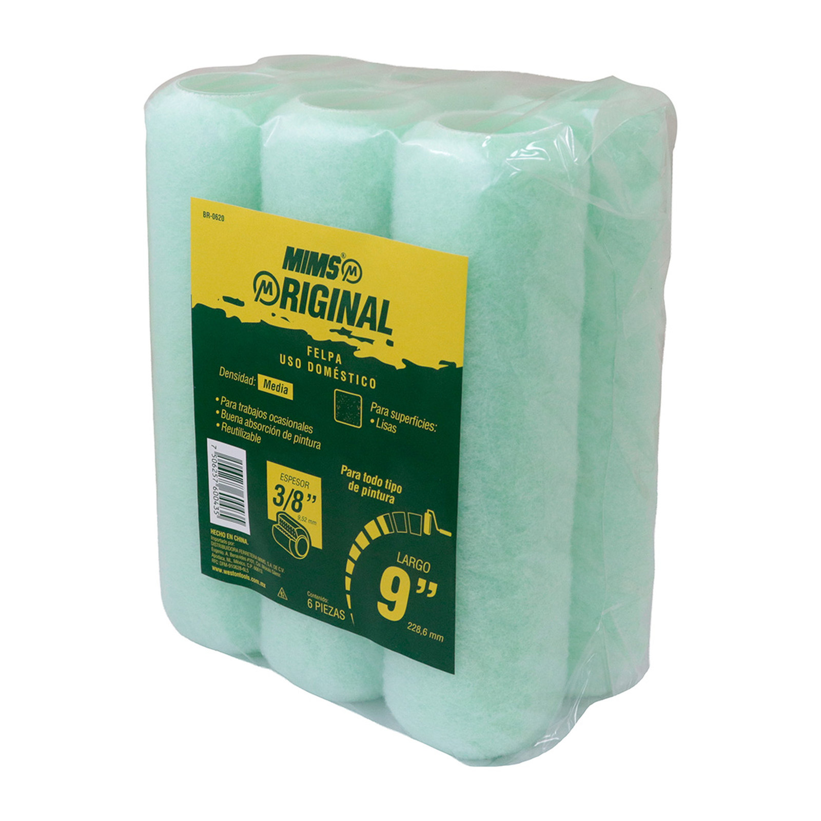FELPA ORIGINAL USO DOMESTICO 9" X 3/8" (Precio x Bolsa C/6Pzas) - Imagen 4