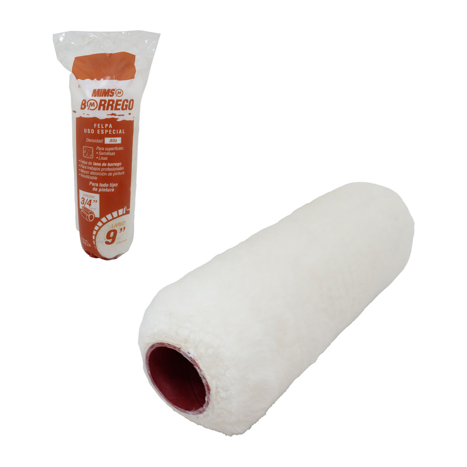 FELPA BORREGO USO ESPECIAL 9" X 3/4" (Precio x Pza)