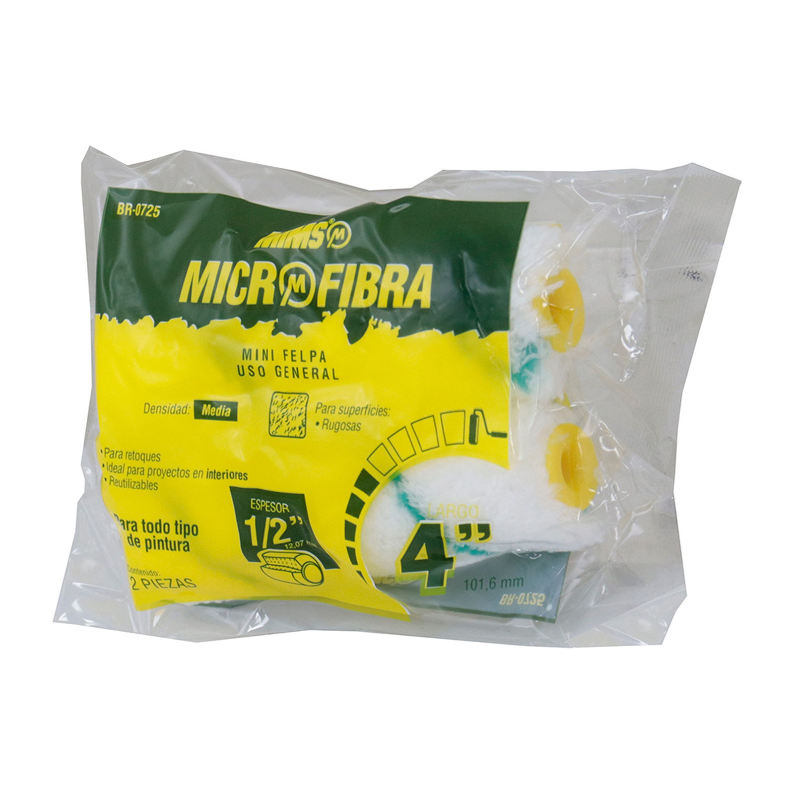 MINI FELPA MICROFIBRA USO GENERAL 4" (Precio x Bolsa C/2Pzas) - Imagen 2