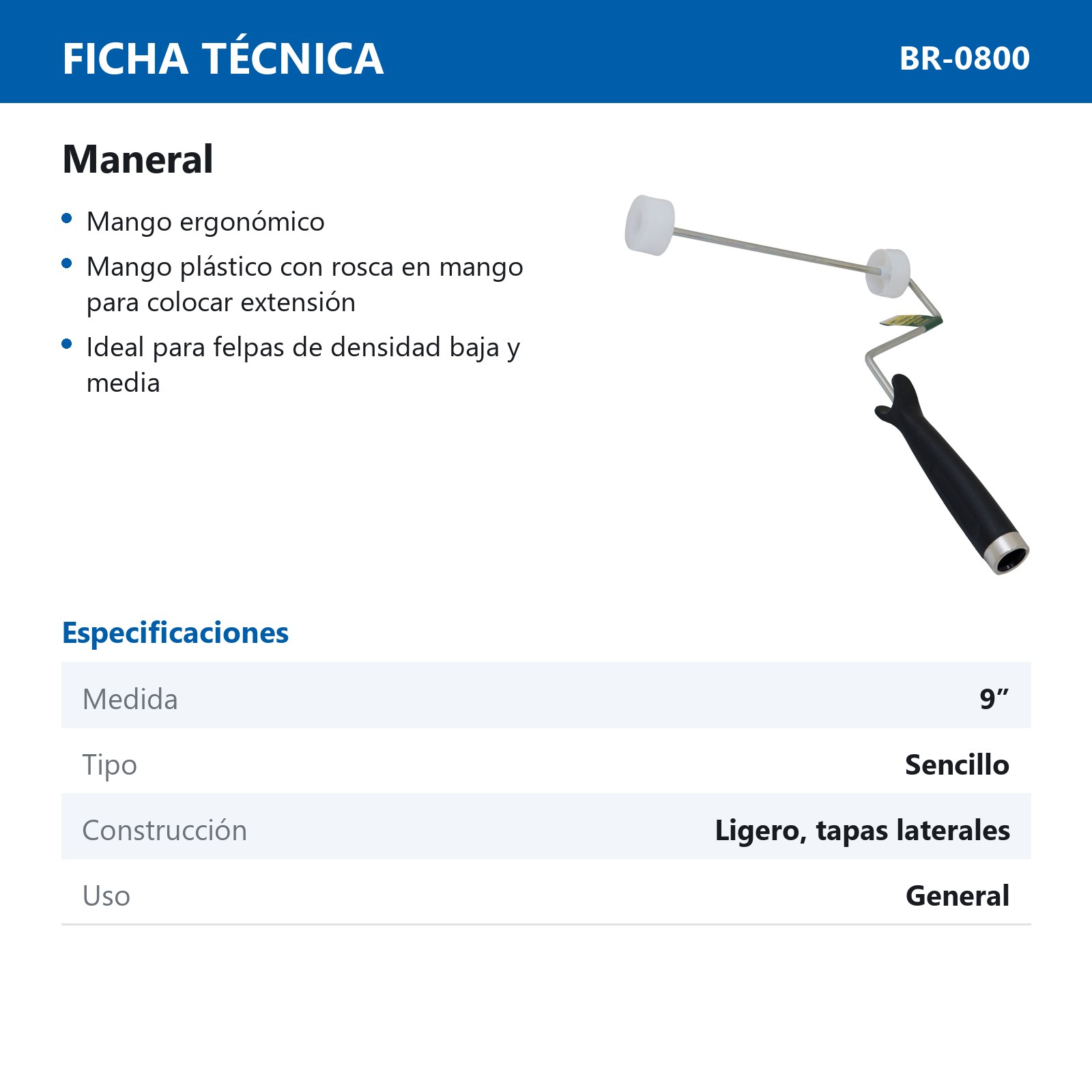 MANERAL ORIGINAL PARA FELPA USO GENERAL 9" (Precio x Pza) - Imagen 4