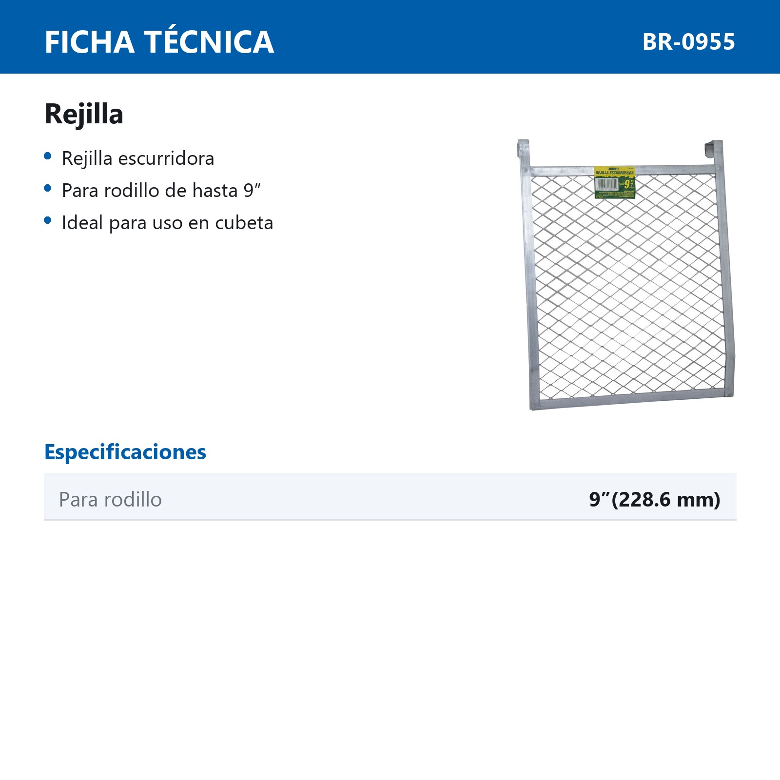 REJILLA ESCURRIDORA 9" (Precio x Pza) - Imagen 4