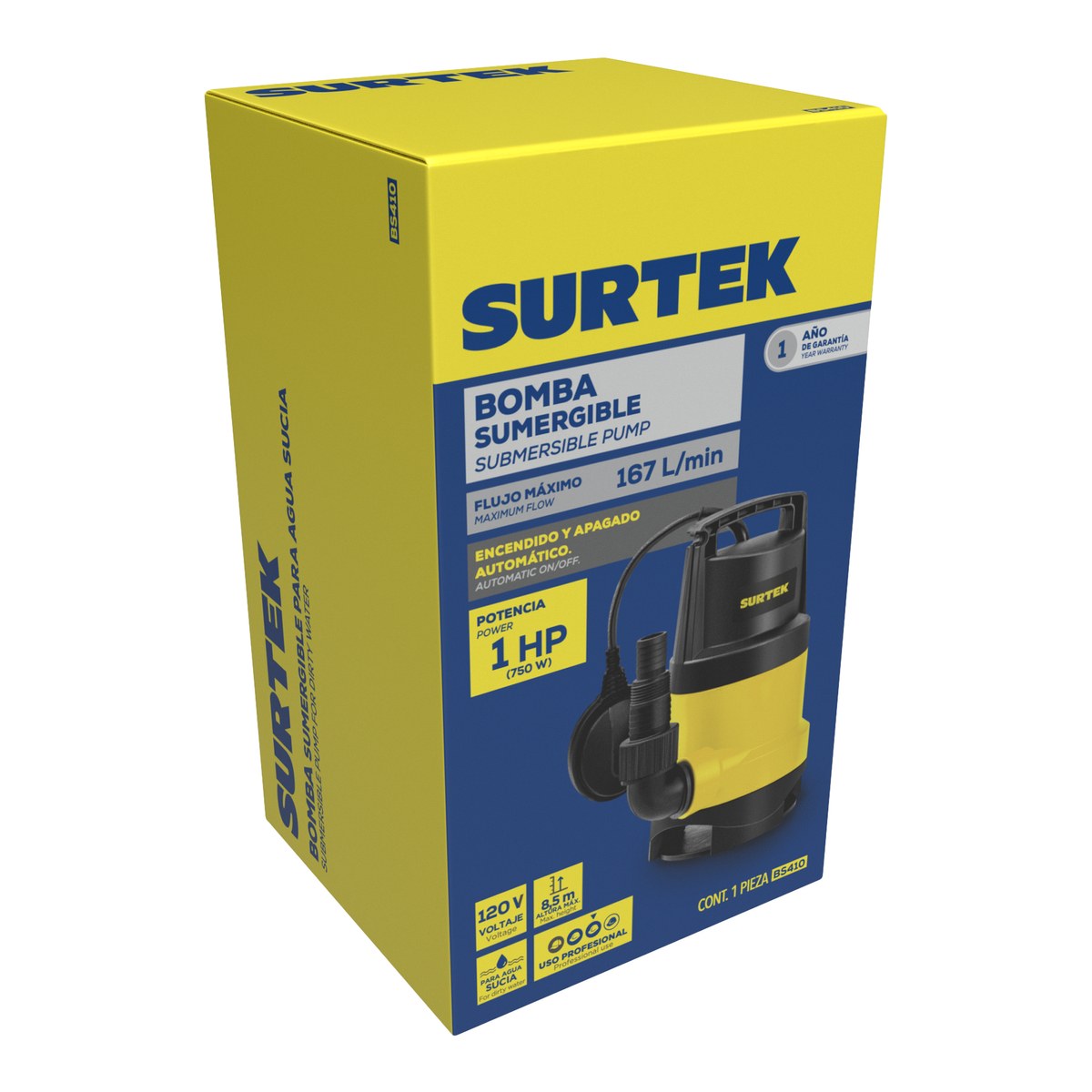 Bomba sumergible para agua sucia 1-1/2 HP 120 V Surtek - Imagen 2