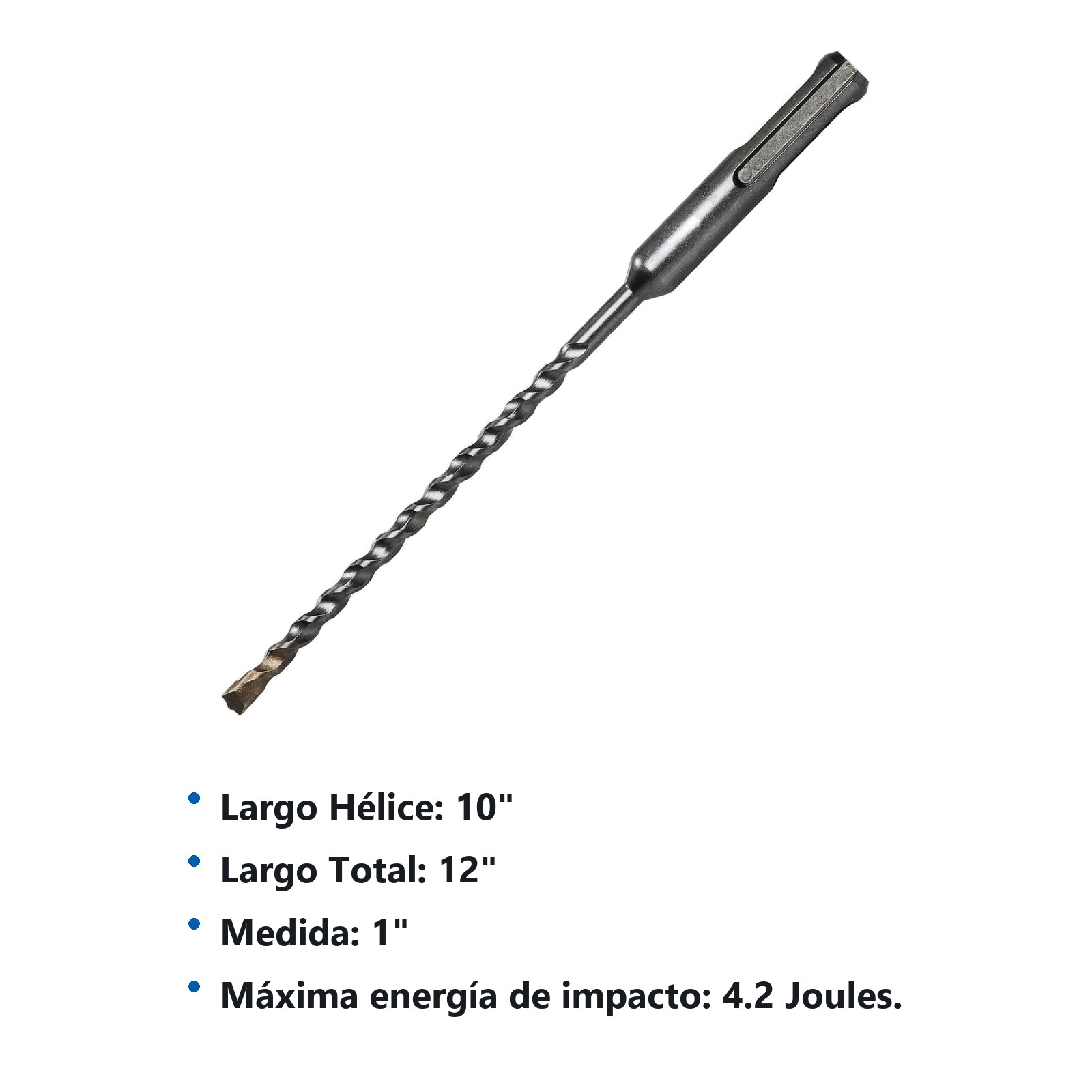 Broca para concreto de acero SDS PLUS 1" x 12" con punta delgada Urrea - Imagen 2