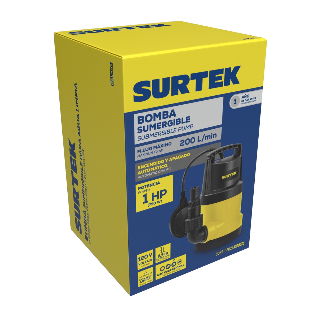Bomba sumergible para agua limpia 1/2 HP 120 V Surtek - Imagen 2
