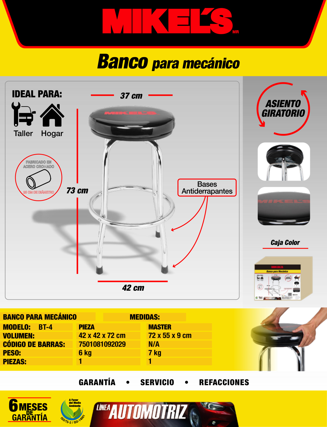 MIKELS BT-4 Banco trabajo acolchonado (130 kgs) - Imagen 4