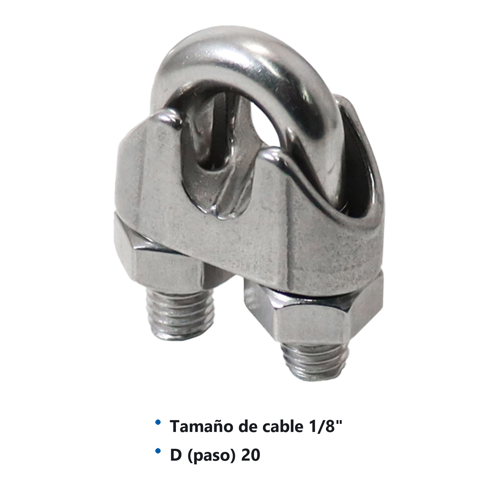 NUDO P/CABLE 1/8" ACERO INOX. - Imagen 2