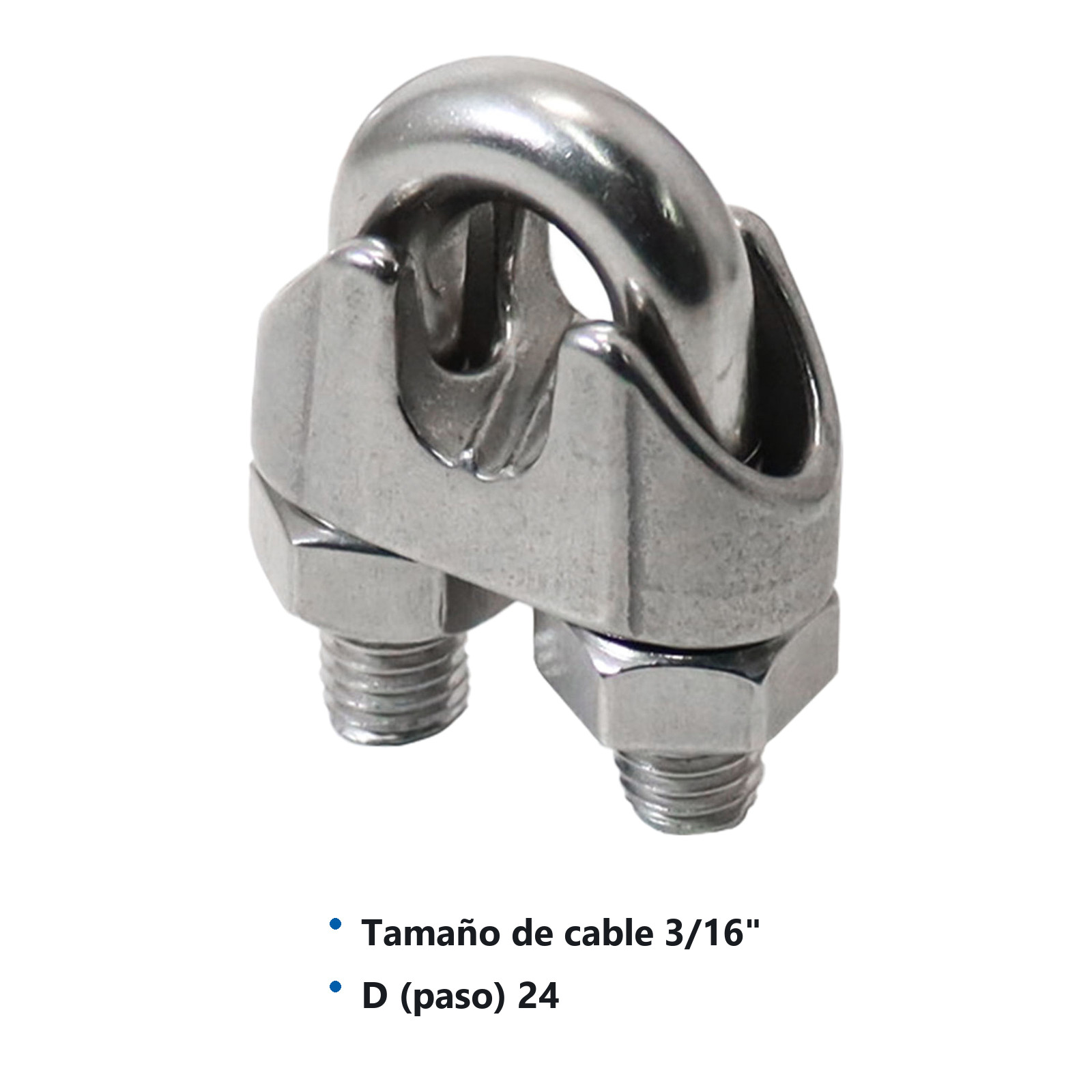 NUDO P/CABLE 3/16" ACERO INOX. - Imagen 2