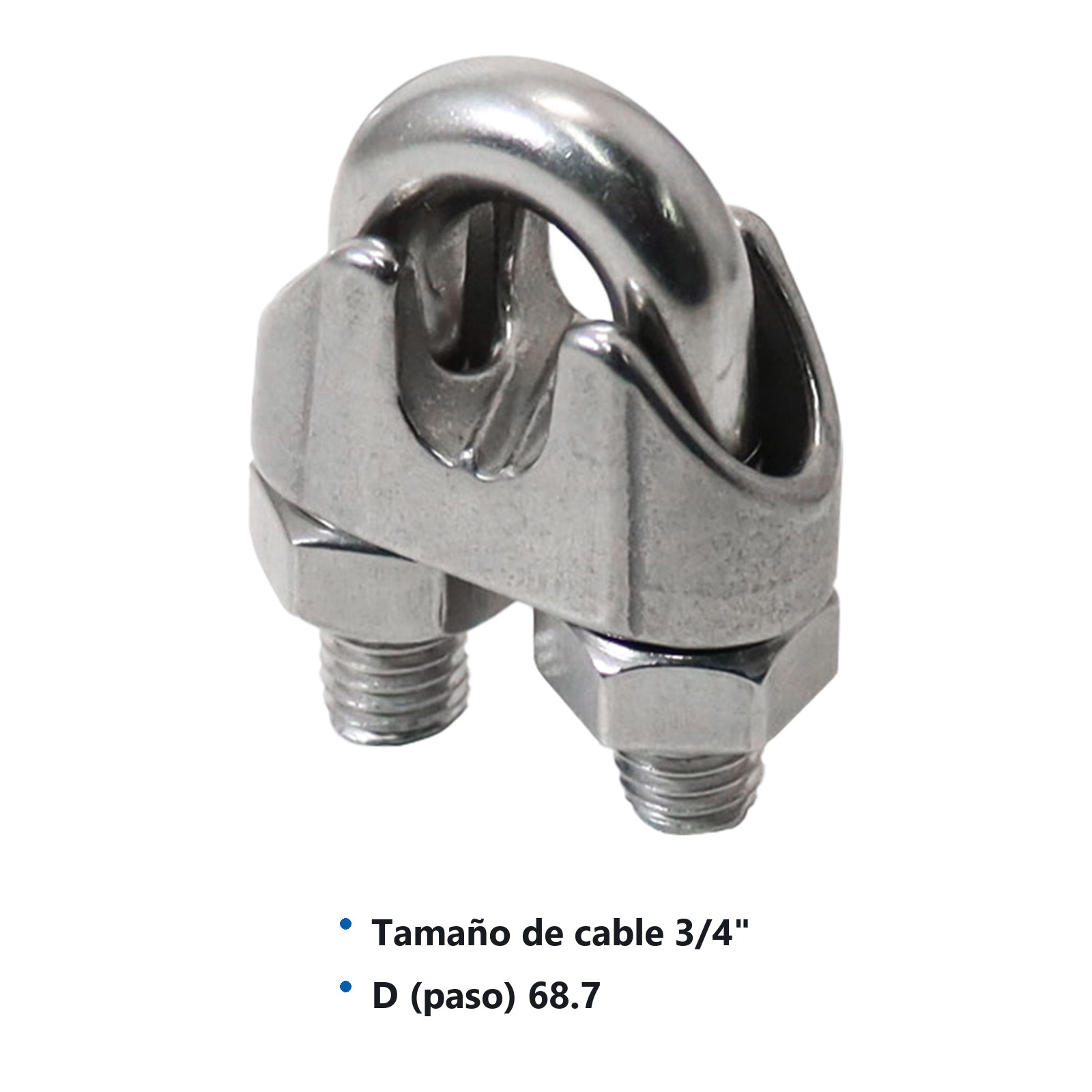 NUDO P/CABLE 3/4" ACERO INOX. - Imagen 2