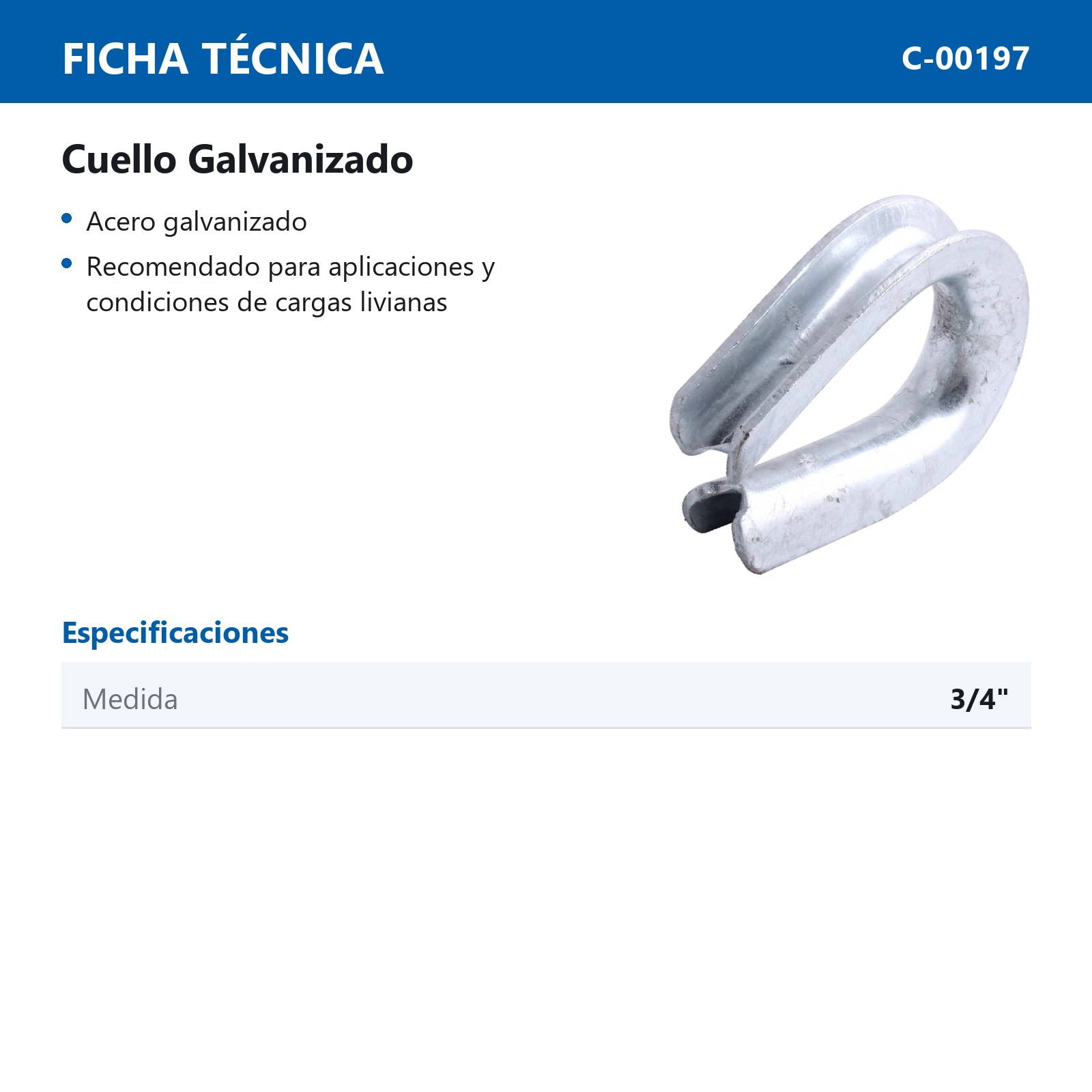 CUELLO GALVANIZADO G414 3/4" - Imagen 2