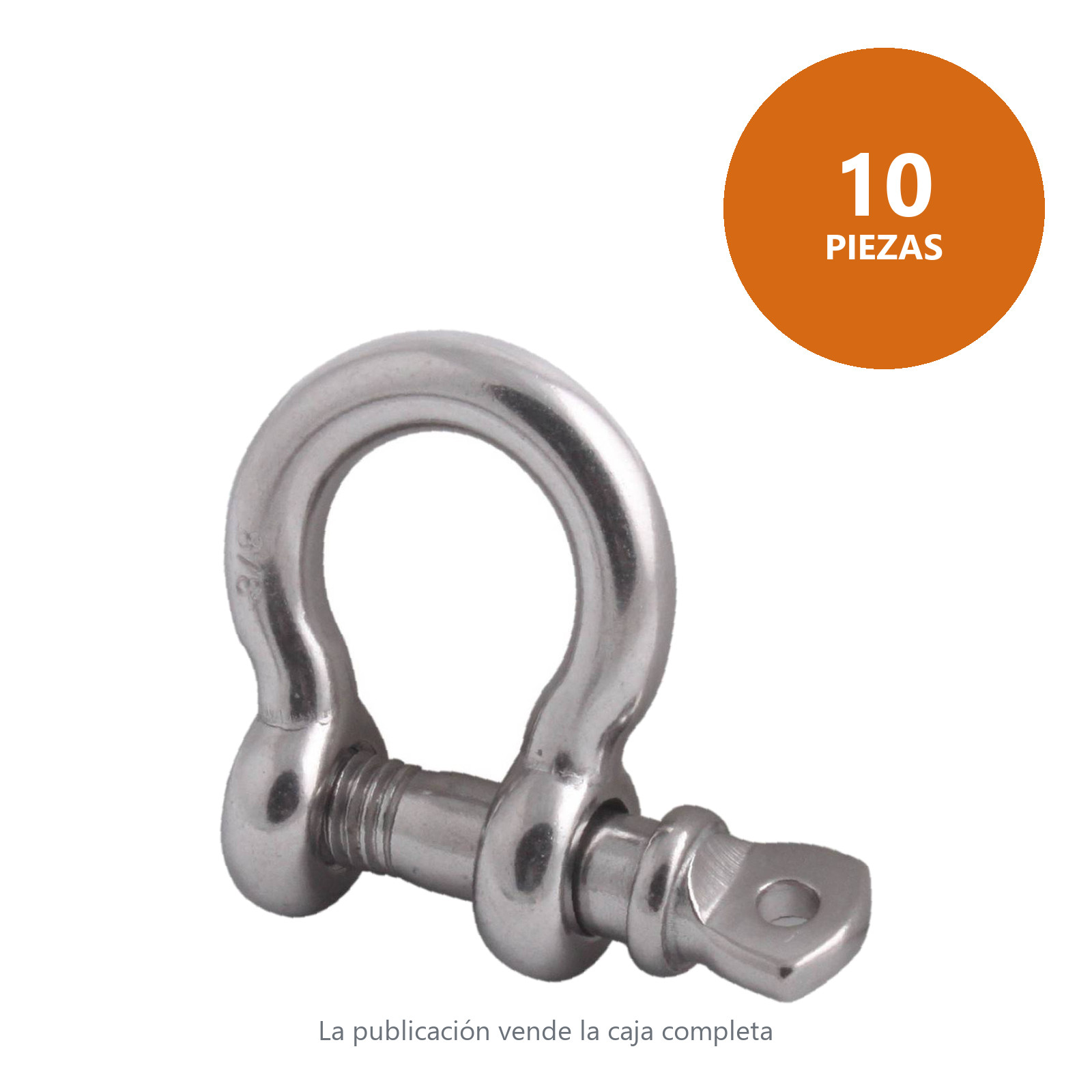 GRILLETE P/CABLE 3/8" ACERO INOX. (Precio x Pza - Empaque c/10 pzas) - Imagen 2