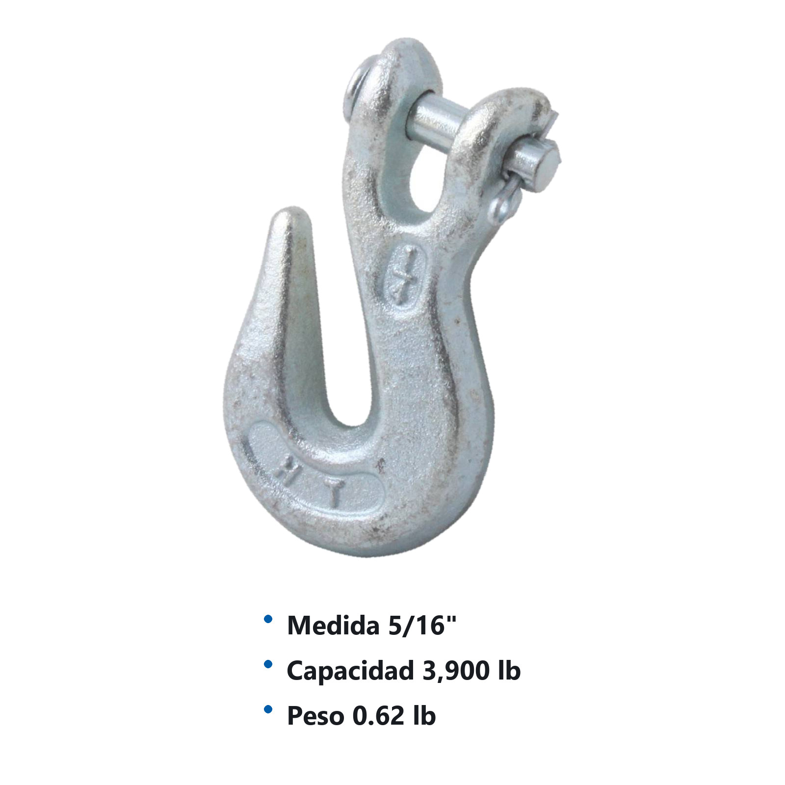 GANCHO C/PERNO P/CADENA 5/16" (Precio x Pza - Caja c/10 pzas) - Imagen 3