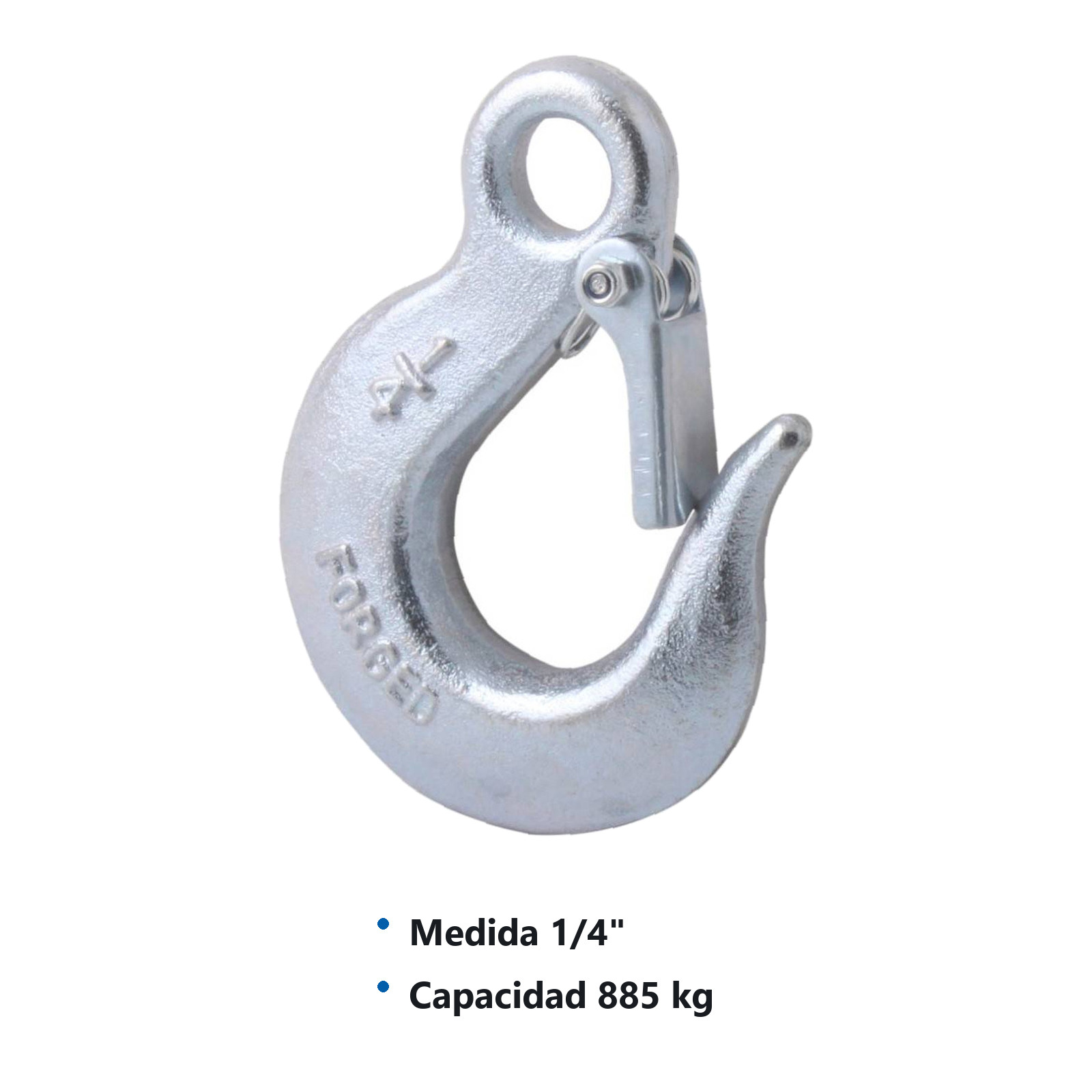GANCHO FORJADO C/OJO Y SEGURO 1/4" - Imagen 2