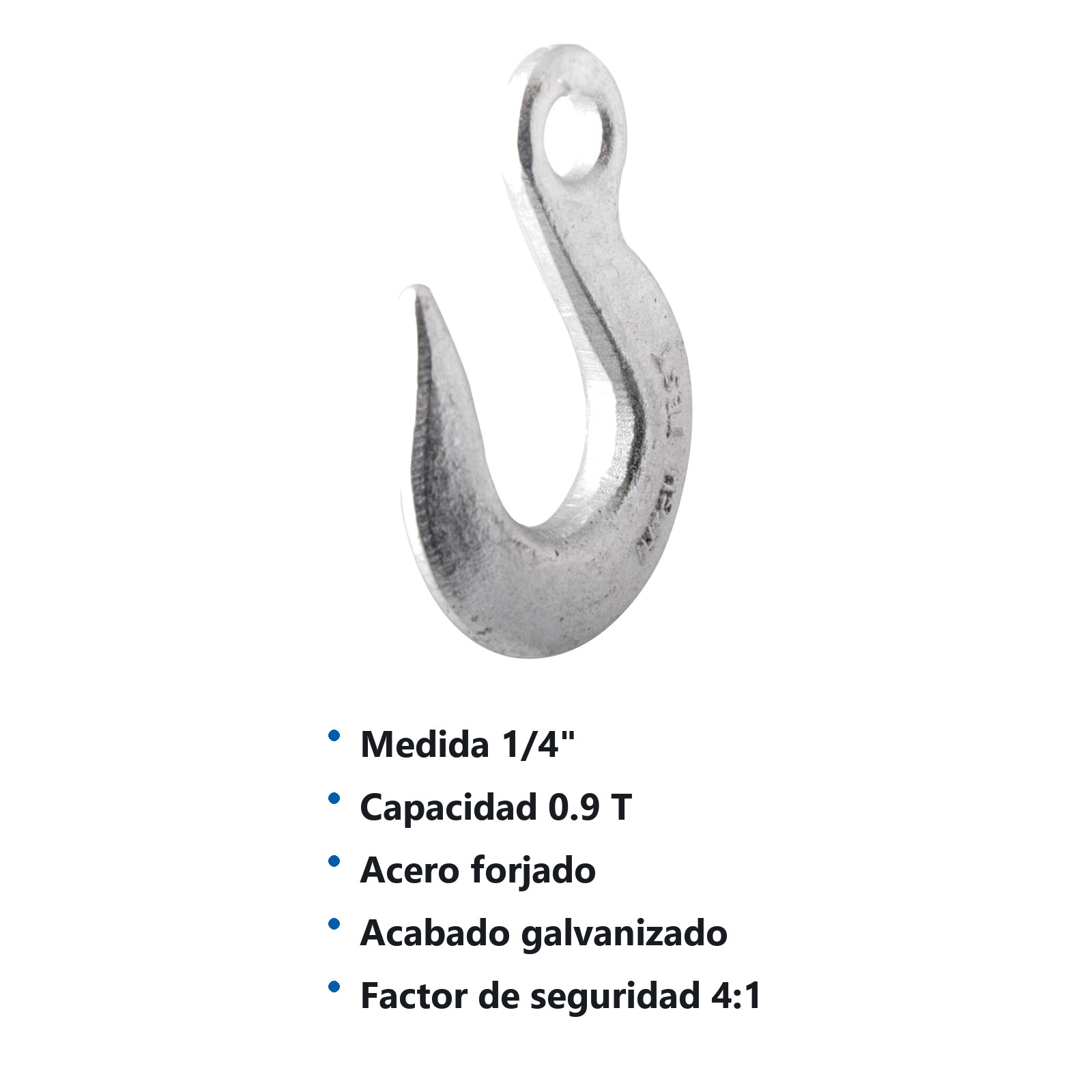 GANCHO FORJADO P/CABLE 1/4"  S/SEGURO - Imagen 2