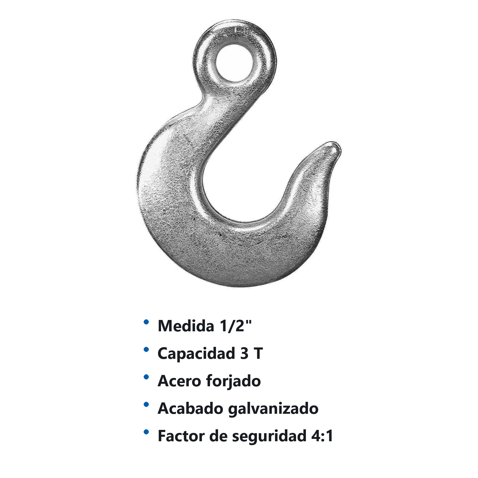 GANCHO FORJADO P/CABLE 1/2"  S/SEGURO - Imagen 2