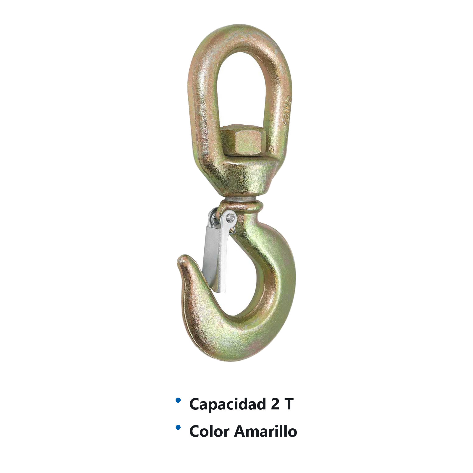 GANCHO D/ACERO FORJADO GIRAT. 2TON (AMARILLO) - Imagen 2