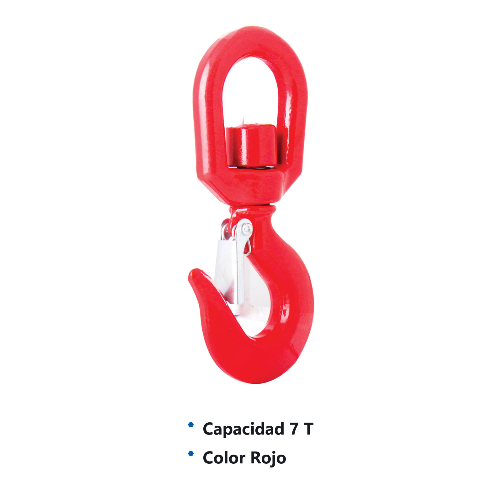 GANCHO D/ACERO FORJADO GIRAT. 7TON (ROJO) - Imagen 2
