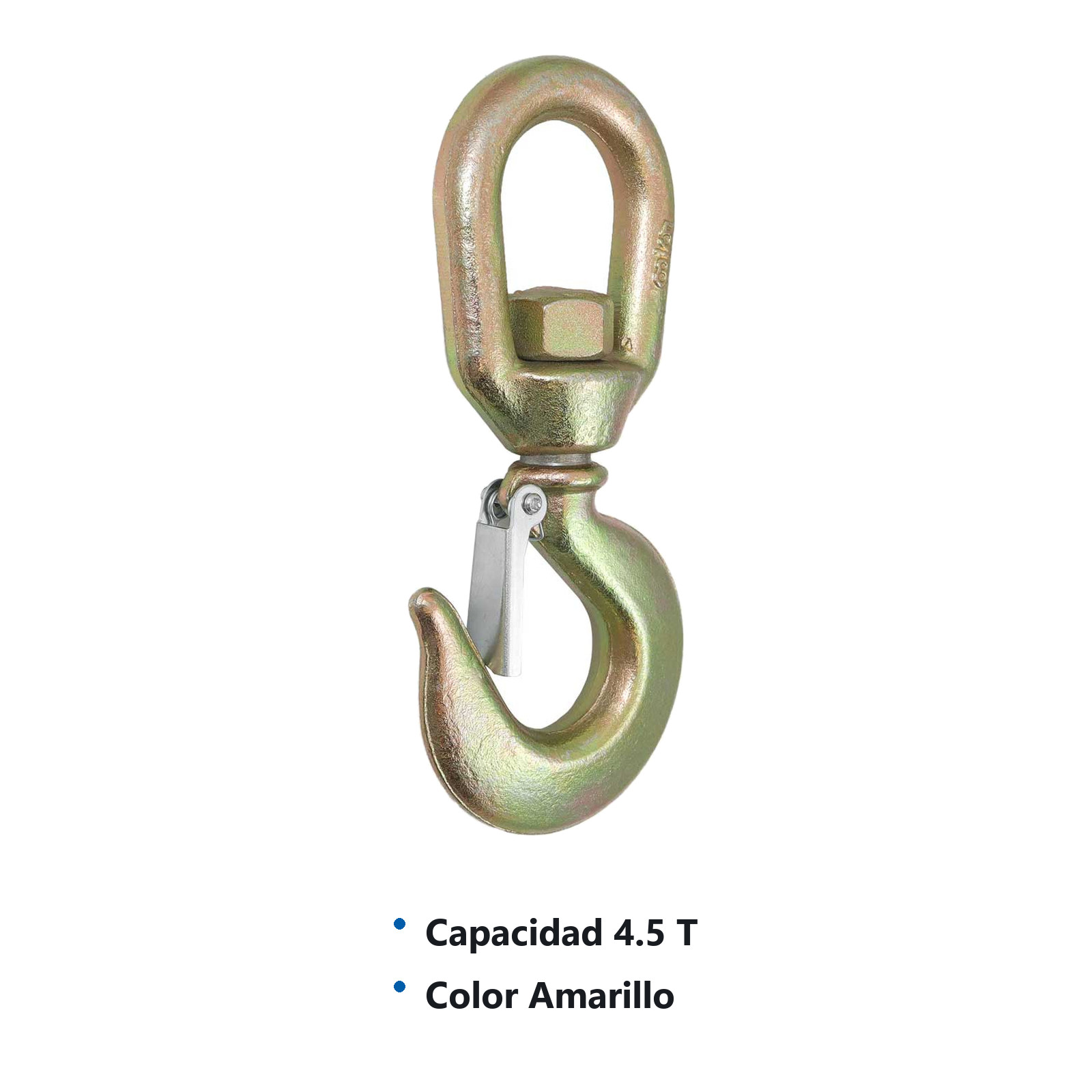 GANCHO D/ACERO FORJADO GIRAT. 4.5TON (AMARILLO) - Imagen 2