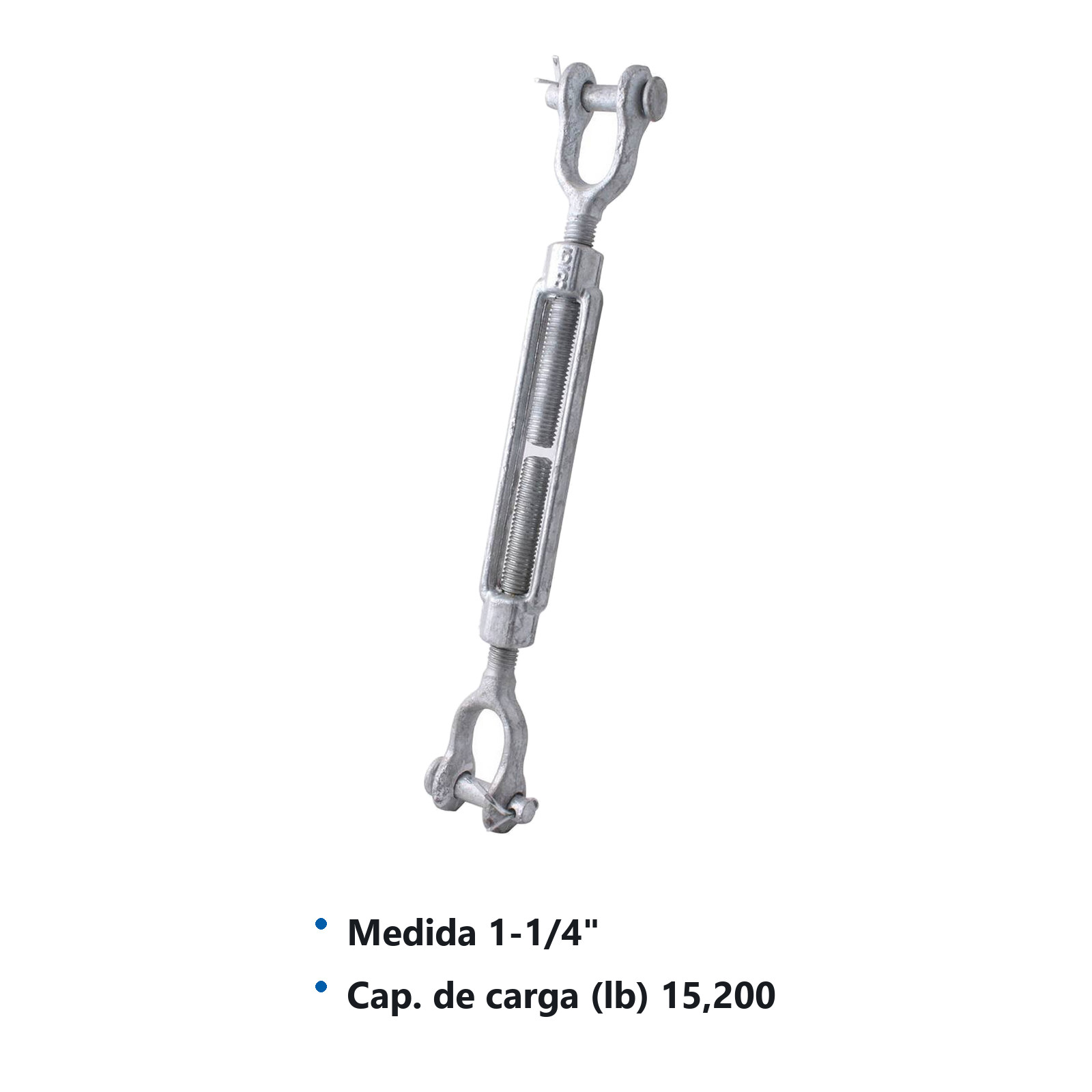 TENSOR ACERO FORJADO HORQUILLA/HORQUILLA 1-1/4" X 18" - Imagen 2