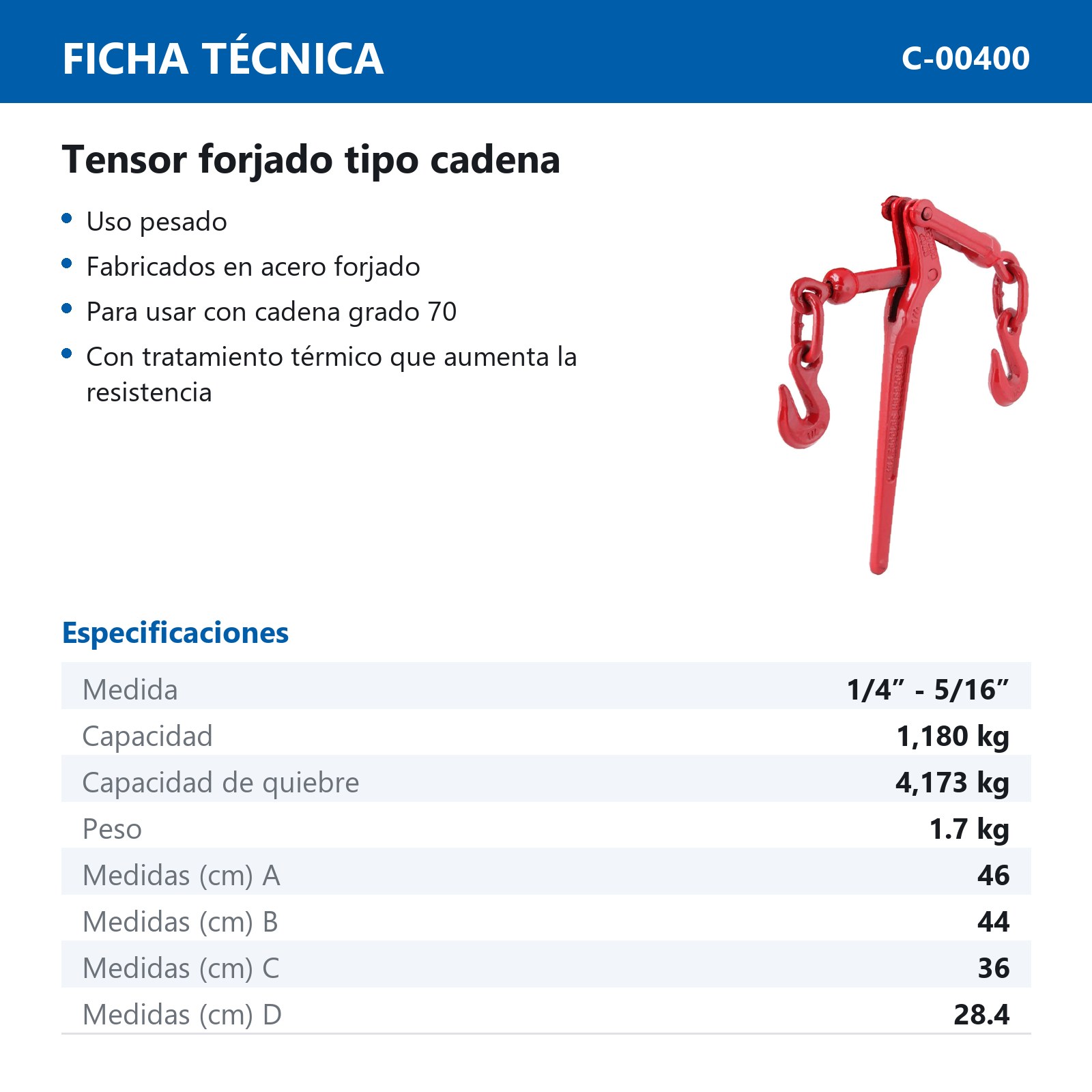 TENSOR D/CADENA 1/4 - 5/16" - Imagen 2