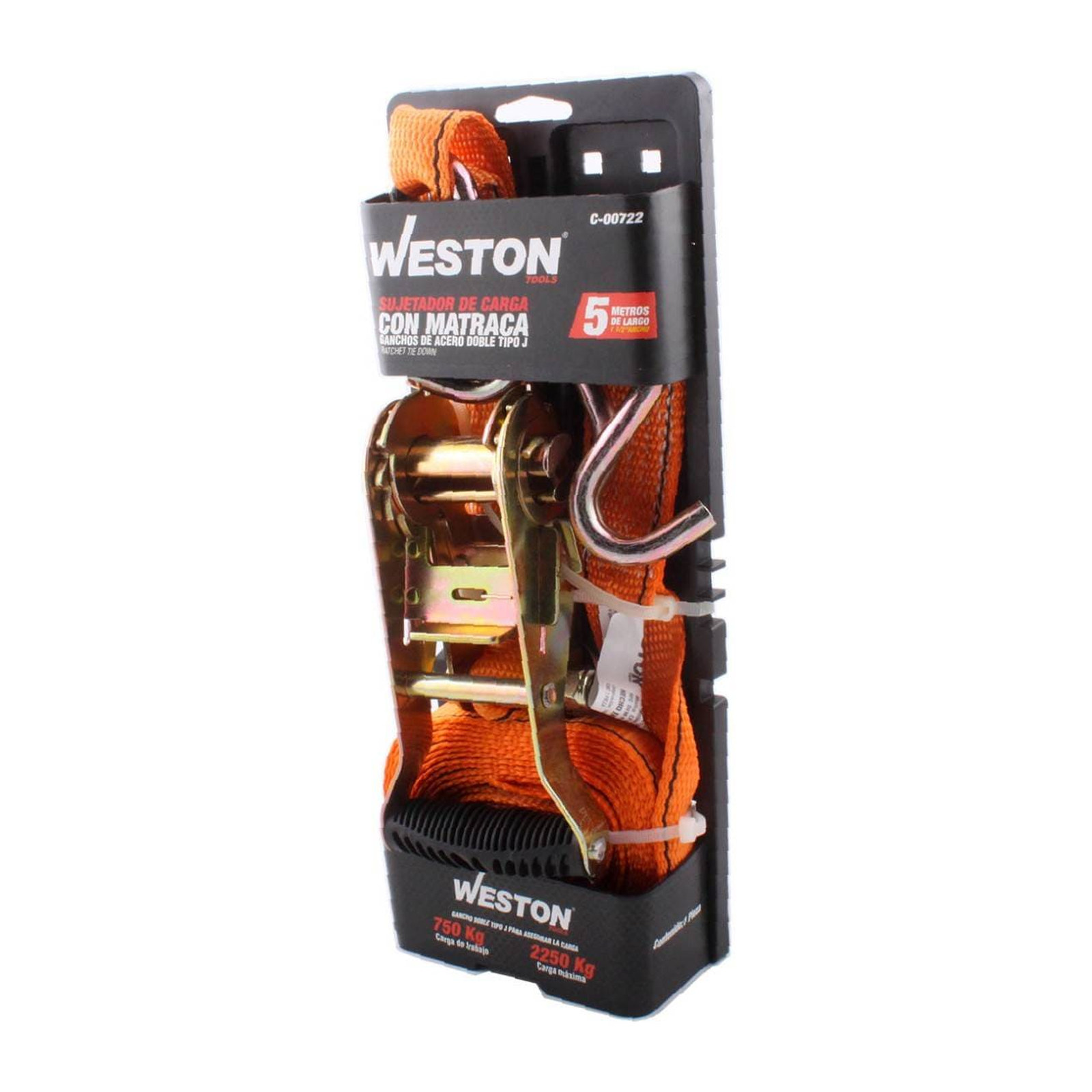 Sujetadores con Matraca Weston 1-1/2" x 5 m Gancho Doble S