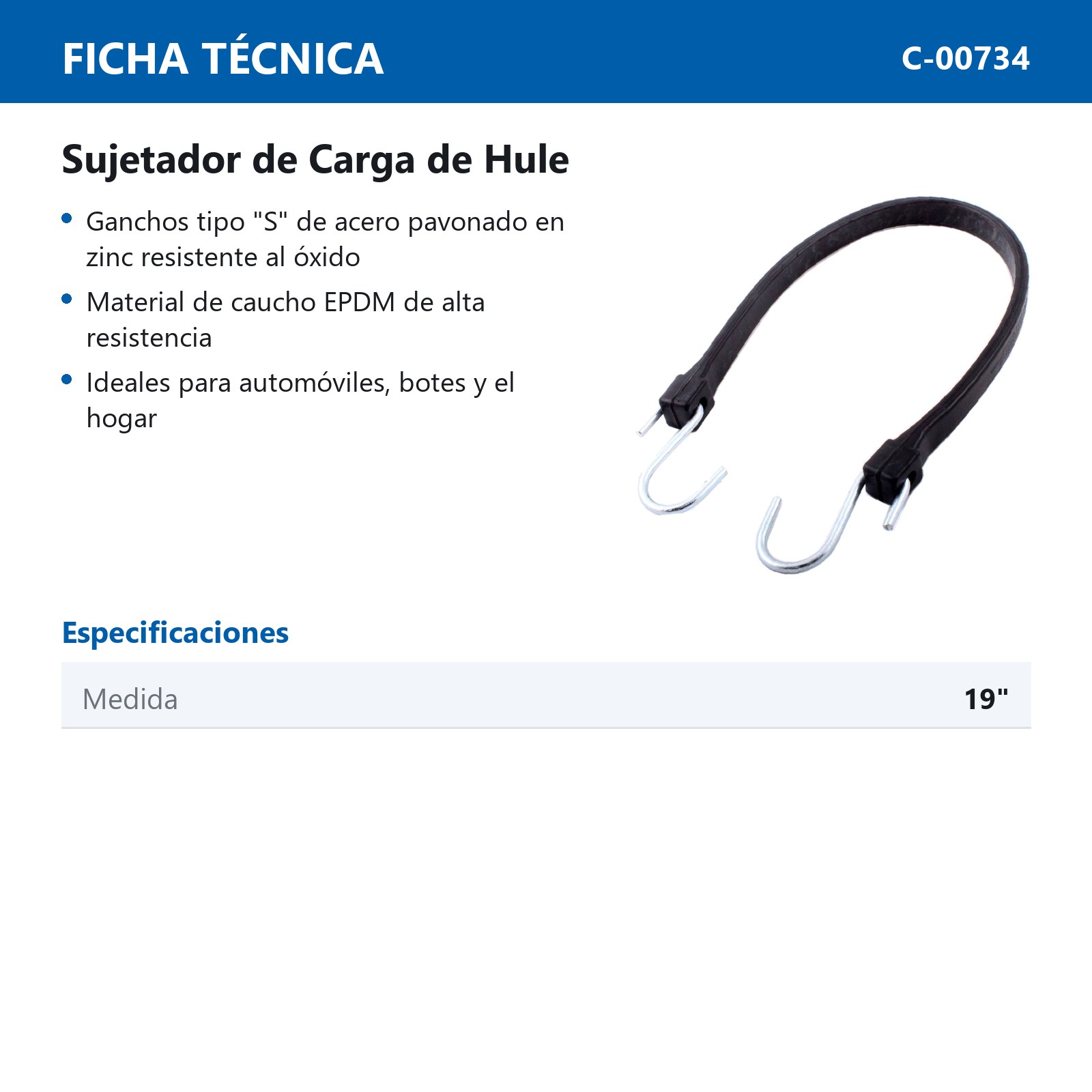 SUJETADOR DE CARGA D/HULE 19" - Imagen 2