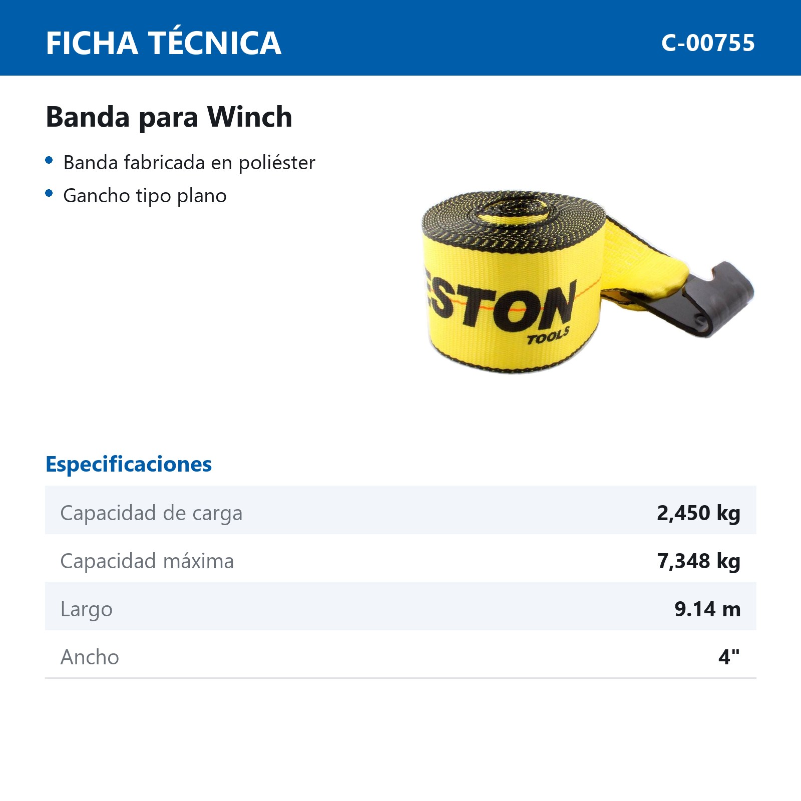 BANDA P/WINCH 4" x 30 PIES - Imagen 2