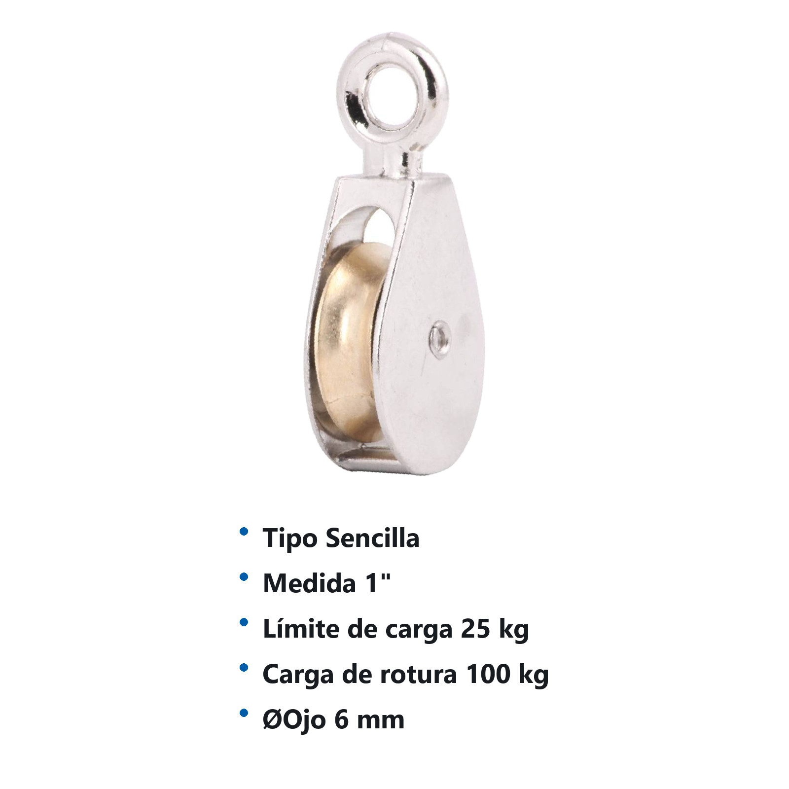 GARRUCHA FIJA SENCILLA ZINC 1" (Precio x Pza - Caja c/25 pzas) - Imagen 3