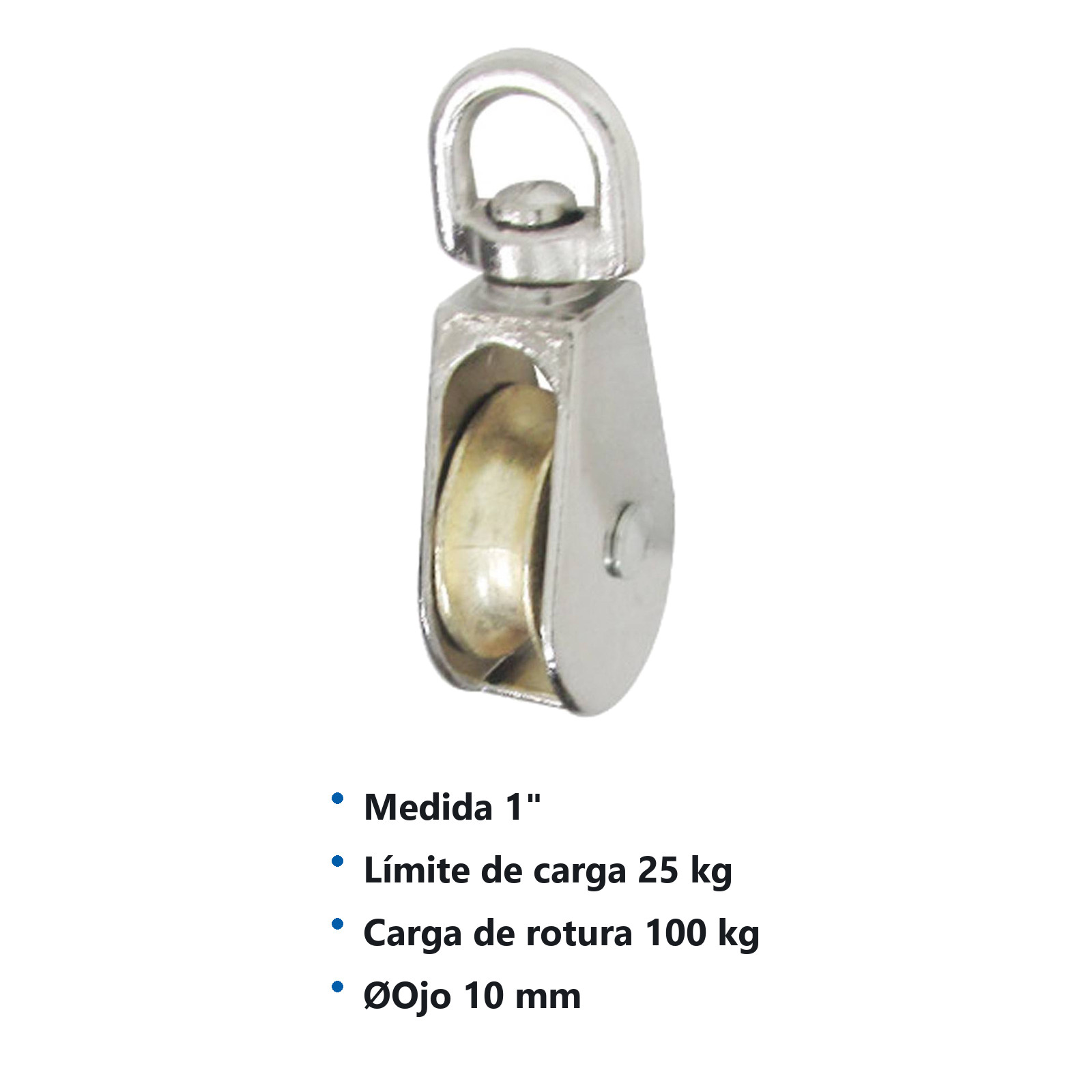 GARRUCHA GIRATORIA SENCILLA ZINC 1" (Precio x Pza - Caja c/25 pzas) - Imagen 2