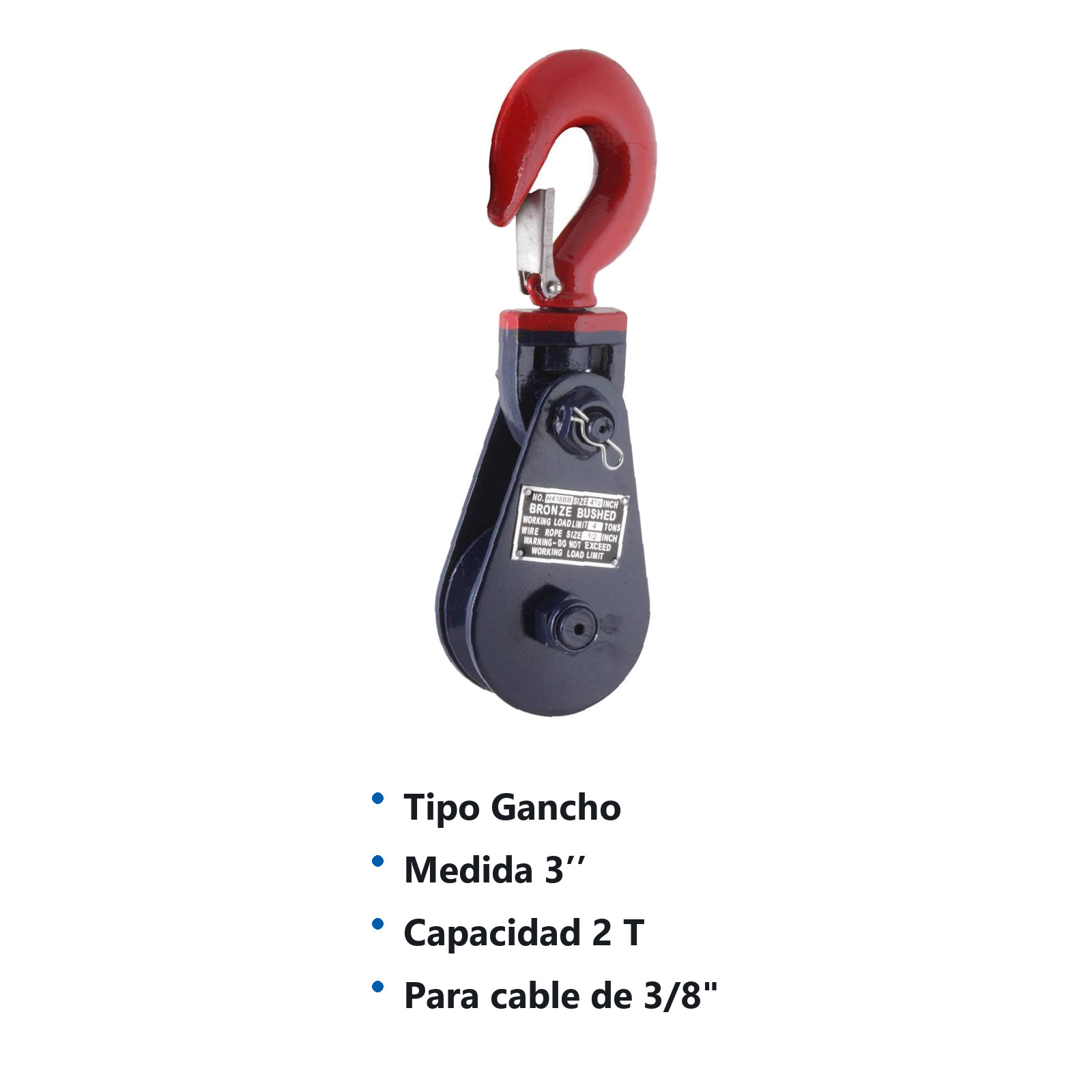 PASTECA C/GANCHO P/CABLE HD 2T 3" - Imagen 2