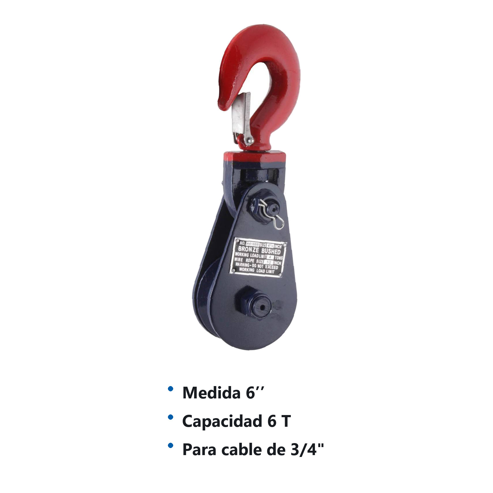 PASTECA C/GANCHO P/CABLE HD 6T 6" - Imagen 2