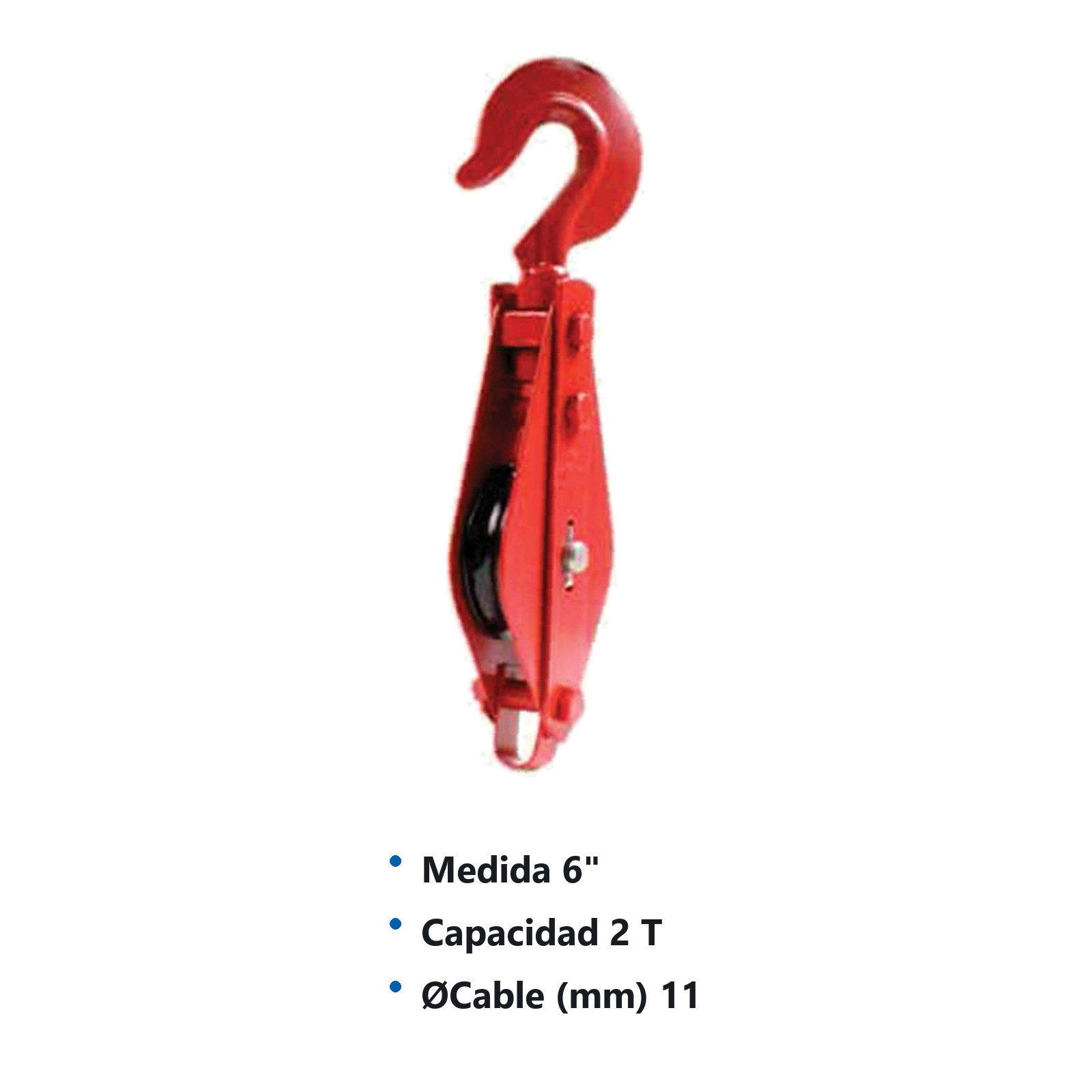 POLEA GARRUCHA P/CABLE SENCILLA 6" 2T - Imagen 2
