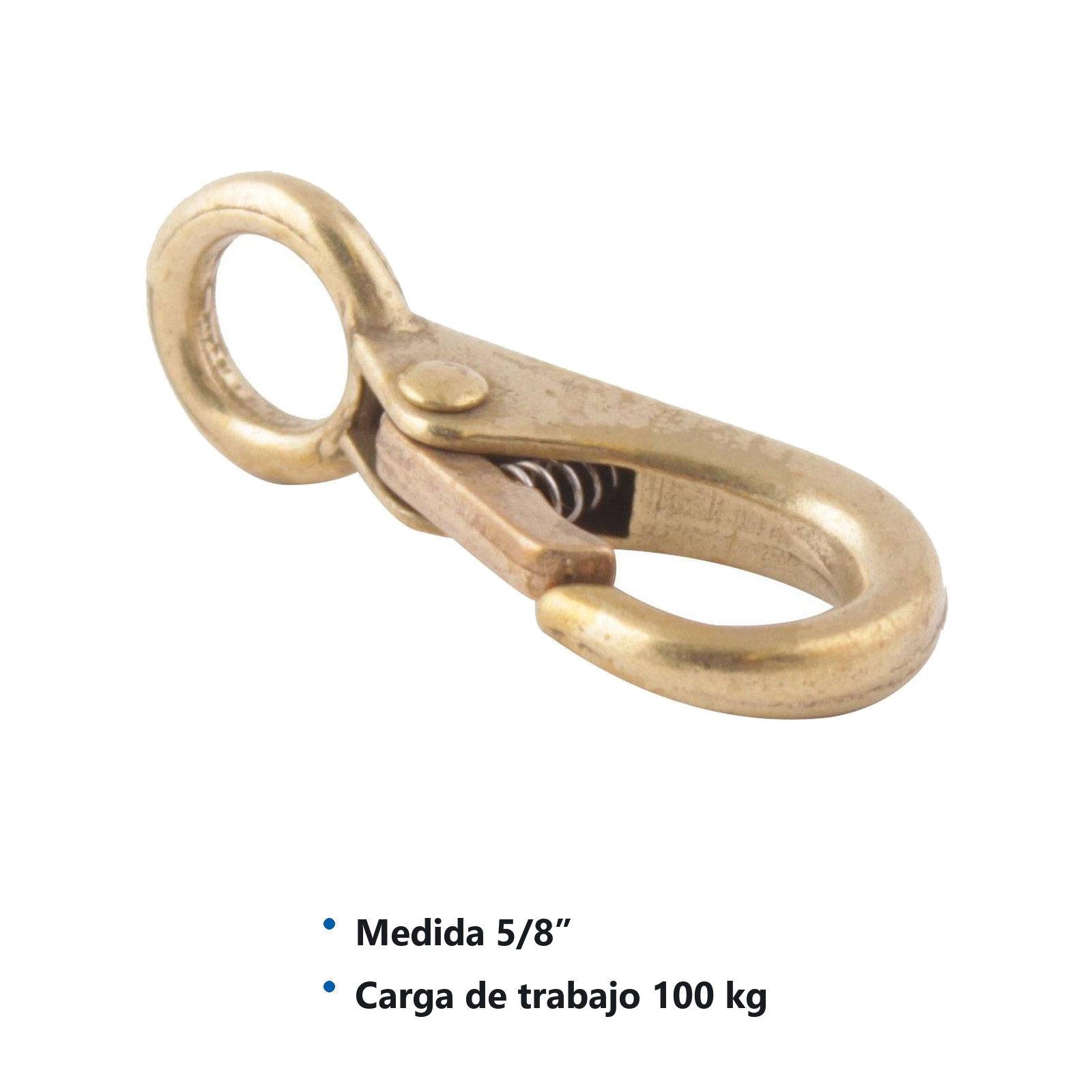 BANDOLA C/GANCHO LATON  OJO FIJO 5/8" (PRECIO X PIEZA - EMPAQUE GRANEL) - Imagen 2