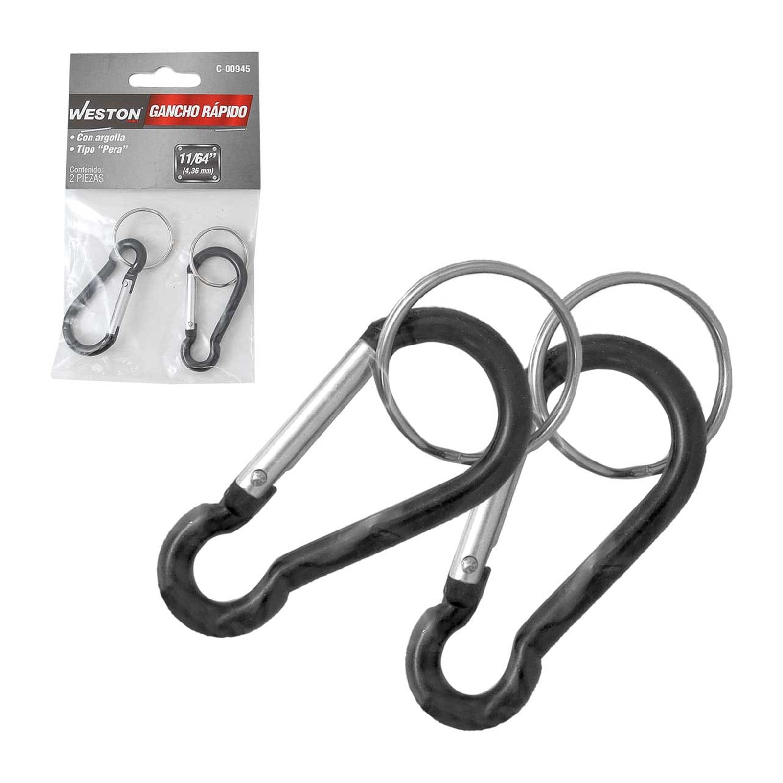 GANCHO RAPIDO SIN ARGOLLA TIPO PERA 7MMX70MM  (Precio X Pieza - Empaque C/2pz)