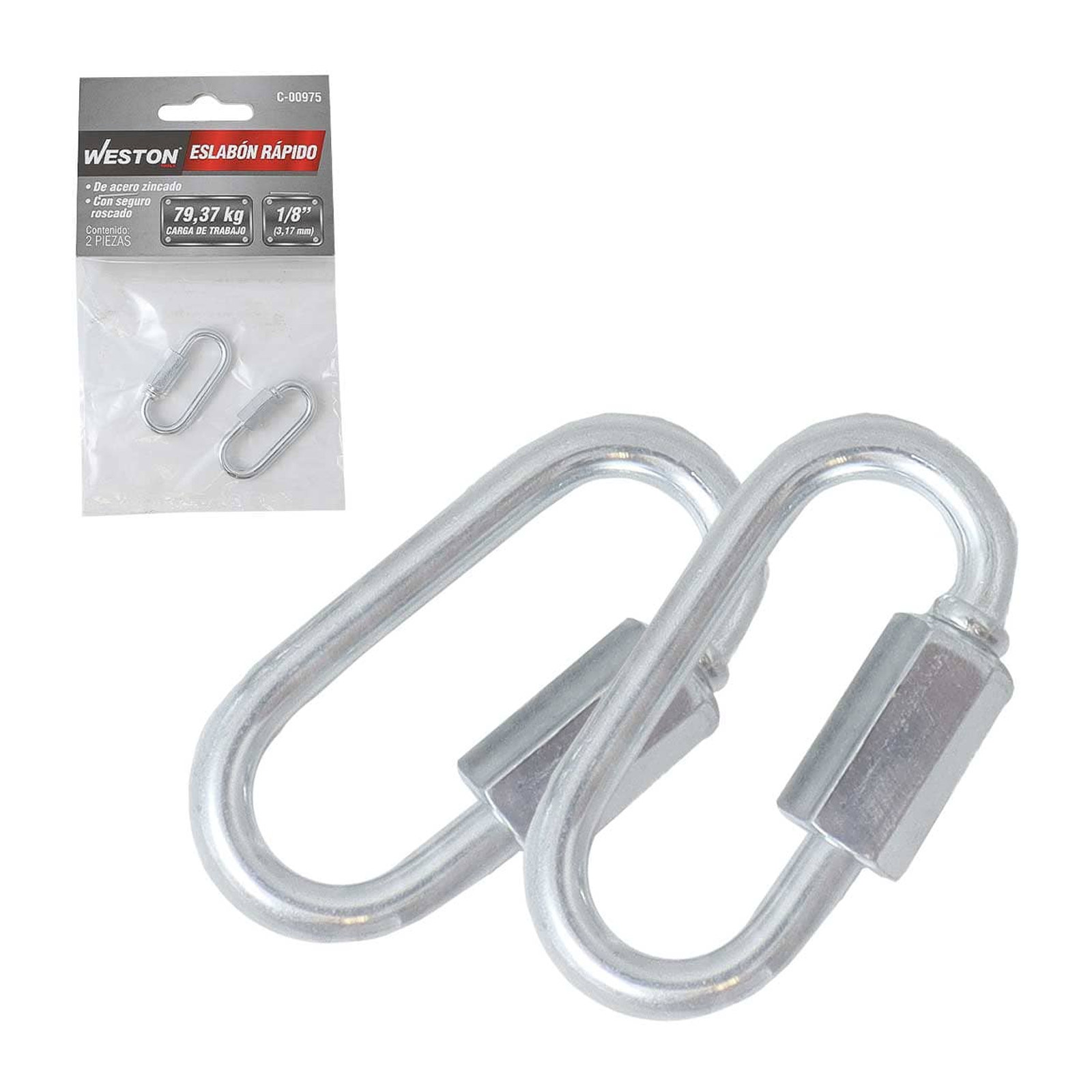 Eslabón Rápido Acabado Zinc 1/8" x 36.5 mm WESTON