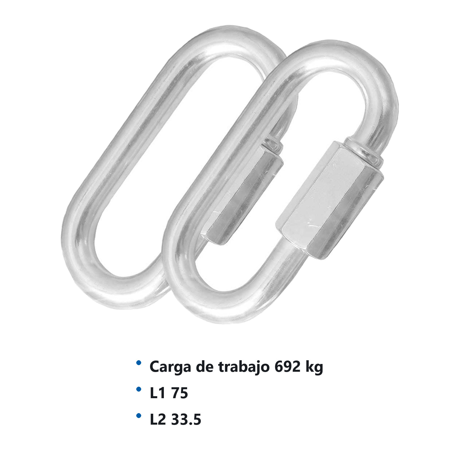 ESLABON RAPIDO ACABADO ZINC 5/16" X 75MM (Precio X Pieza - Empaque C/2 pzs) - Imagen 4