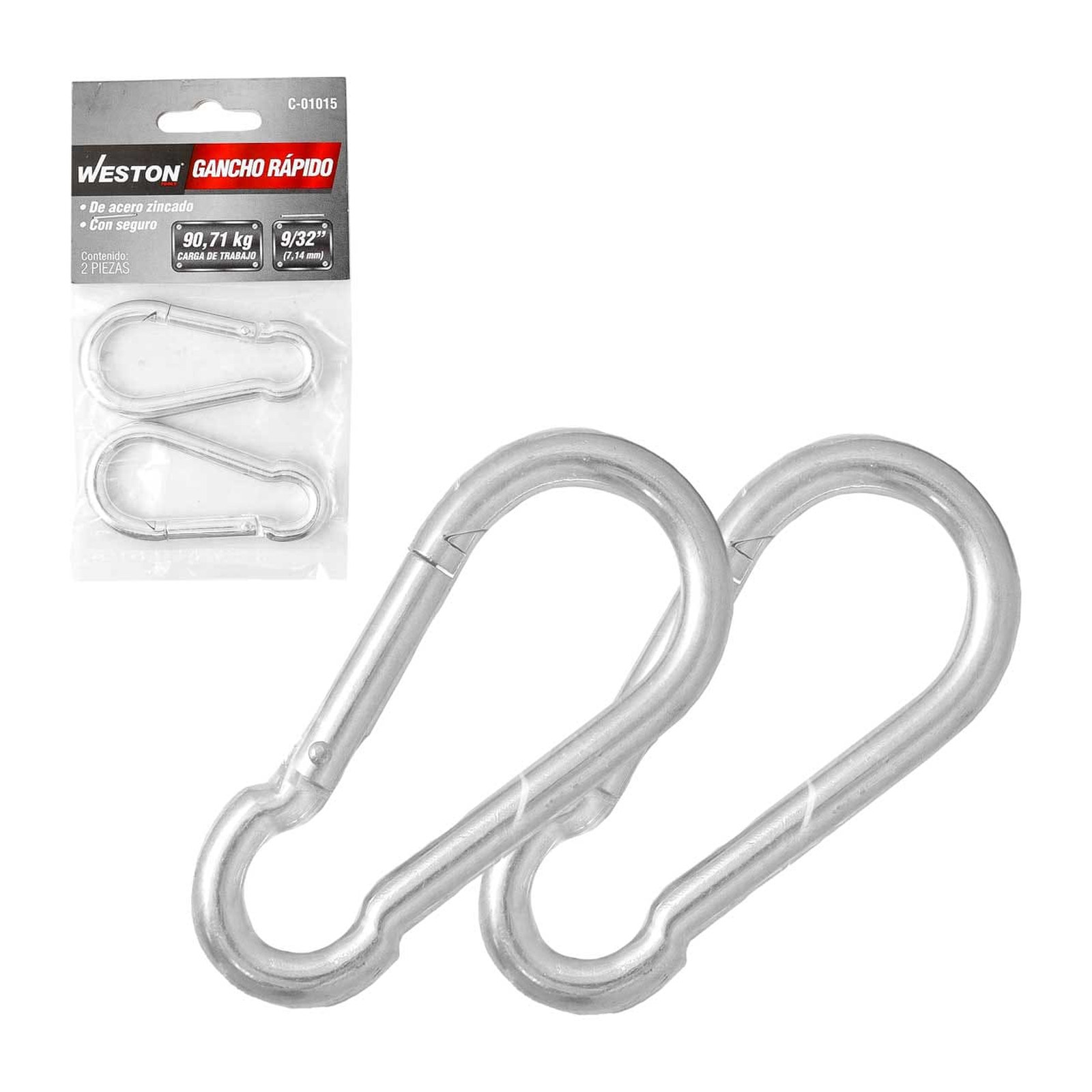 Weston Gancho Rápido de Acero con Seguro Zinc 7mm x 70mm