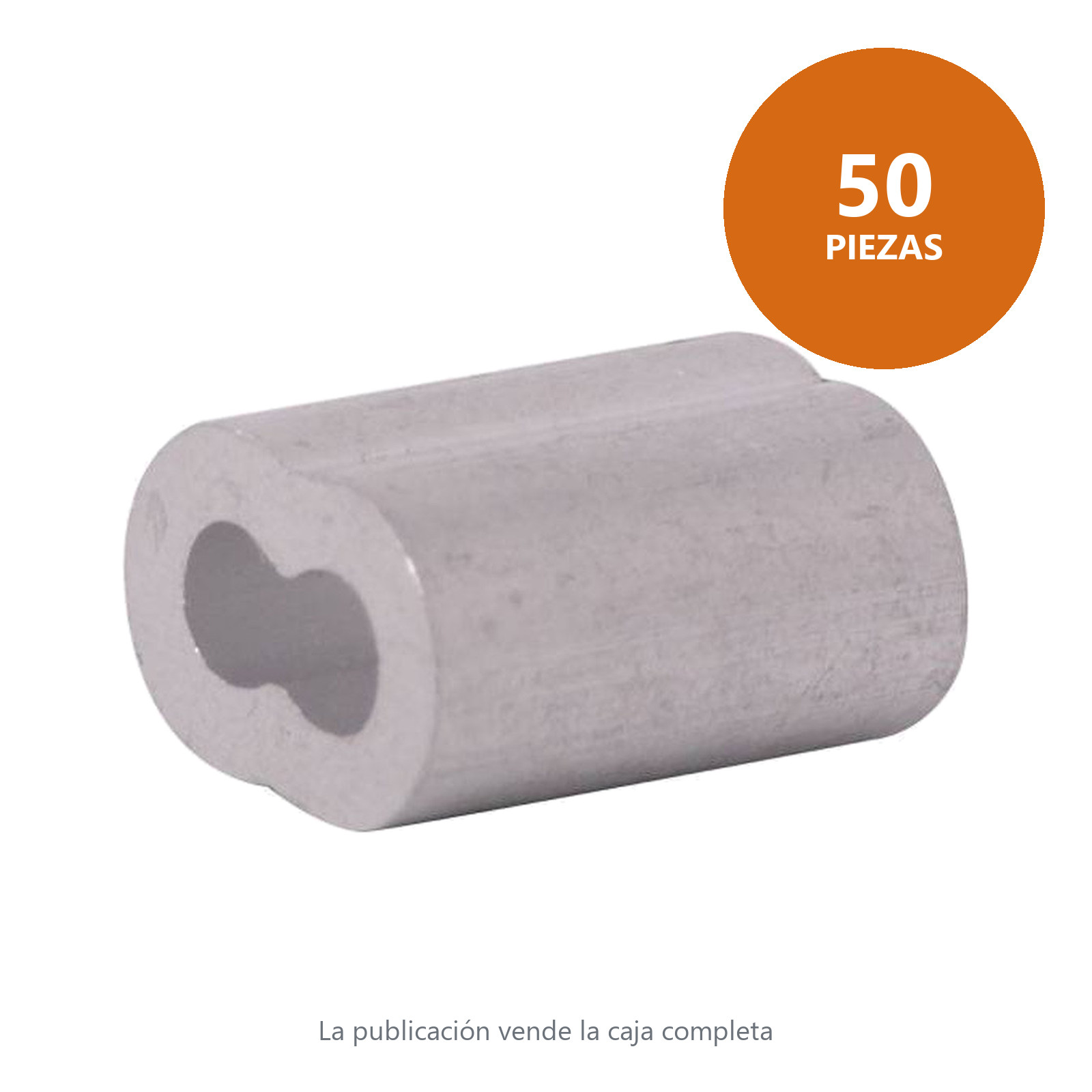 CASQUILLO DE ALUMINIO DOBLE 3/8" (Precio X Pieza - Empaque C/50 pzs) - Imagen 2
