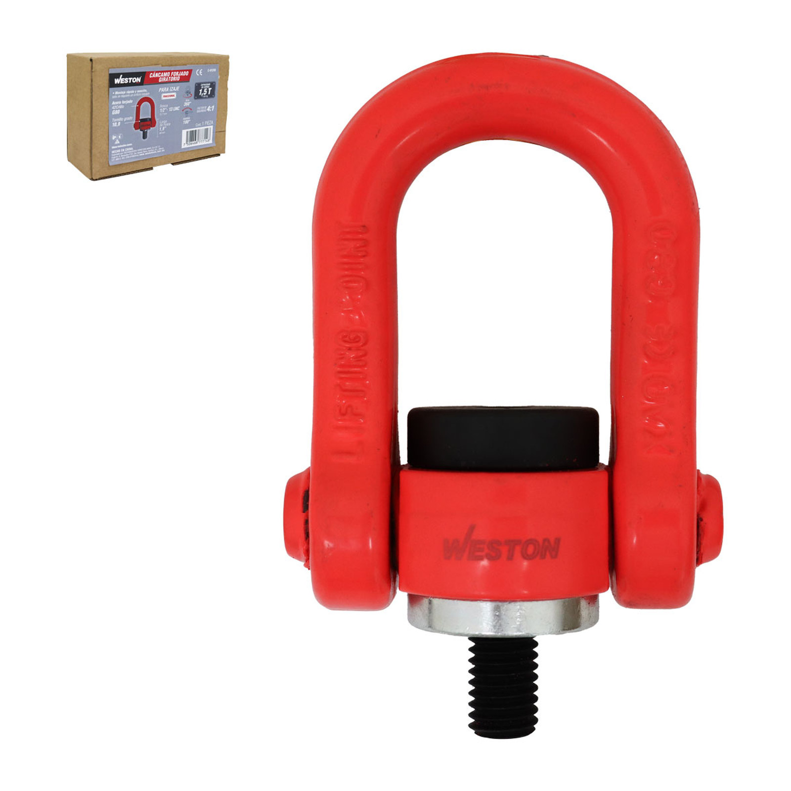 CANCAMO FORJADO G80 1/2"-13 x 1.9" GIRATORIO 360° ABATIBLE 180°