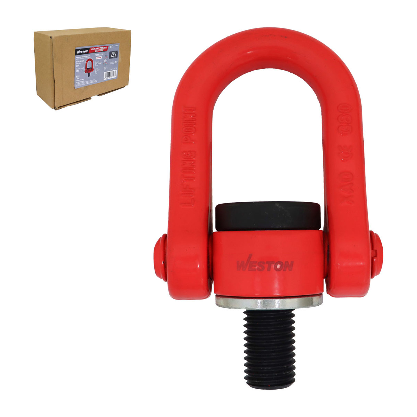 CANCAMO FORJADO G80 1"-8 x 3" GIRATORIO 360° ABATIBLE 180°
