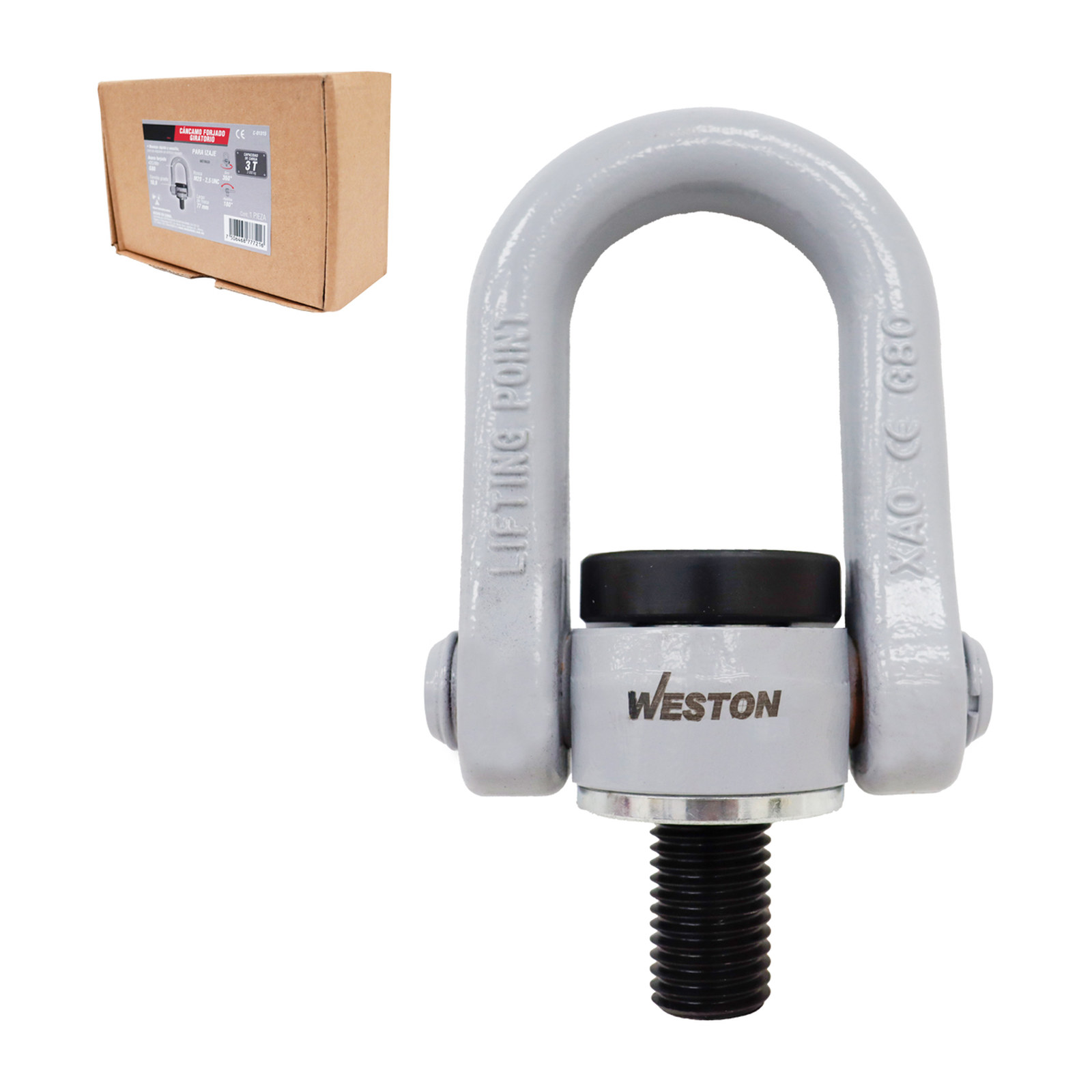 Cáncamo Forjado Giratorio Weston G80 M20-2.5 x 77mm 360° Abatible 180°