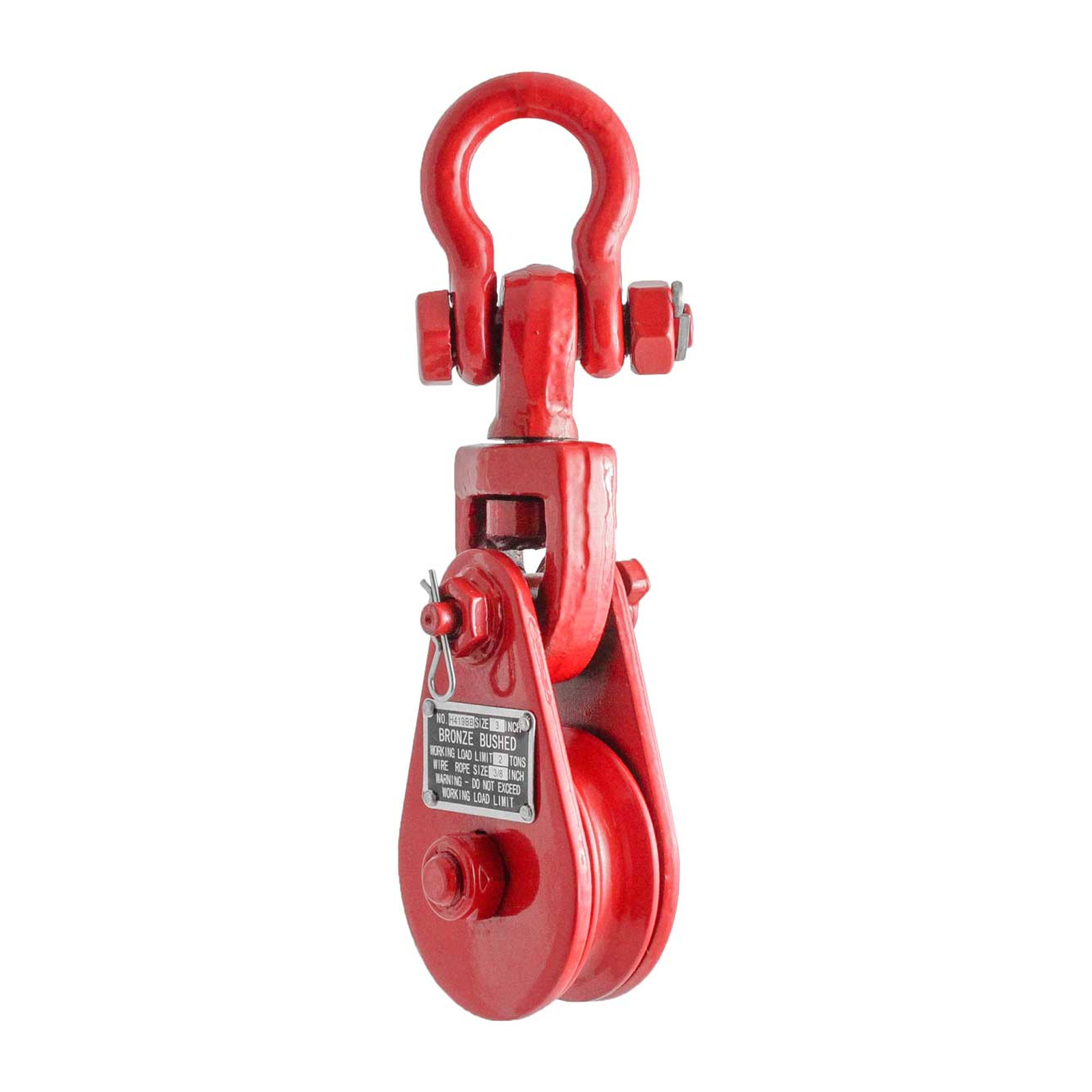 Pasteca Giratoria 4T 4.5" con Grillete 1/2" Roja WESTON