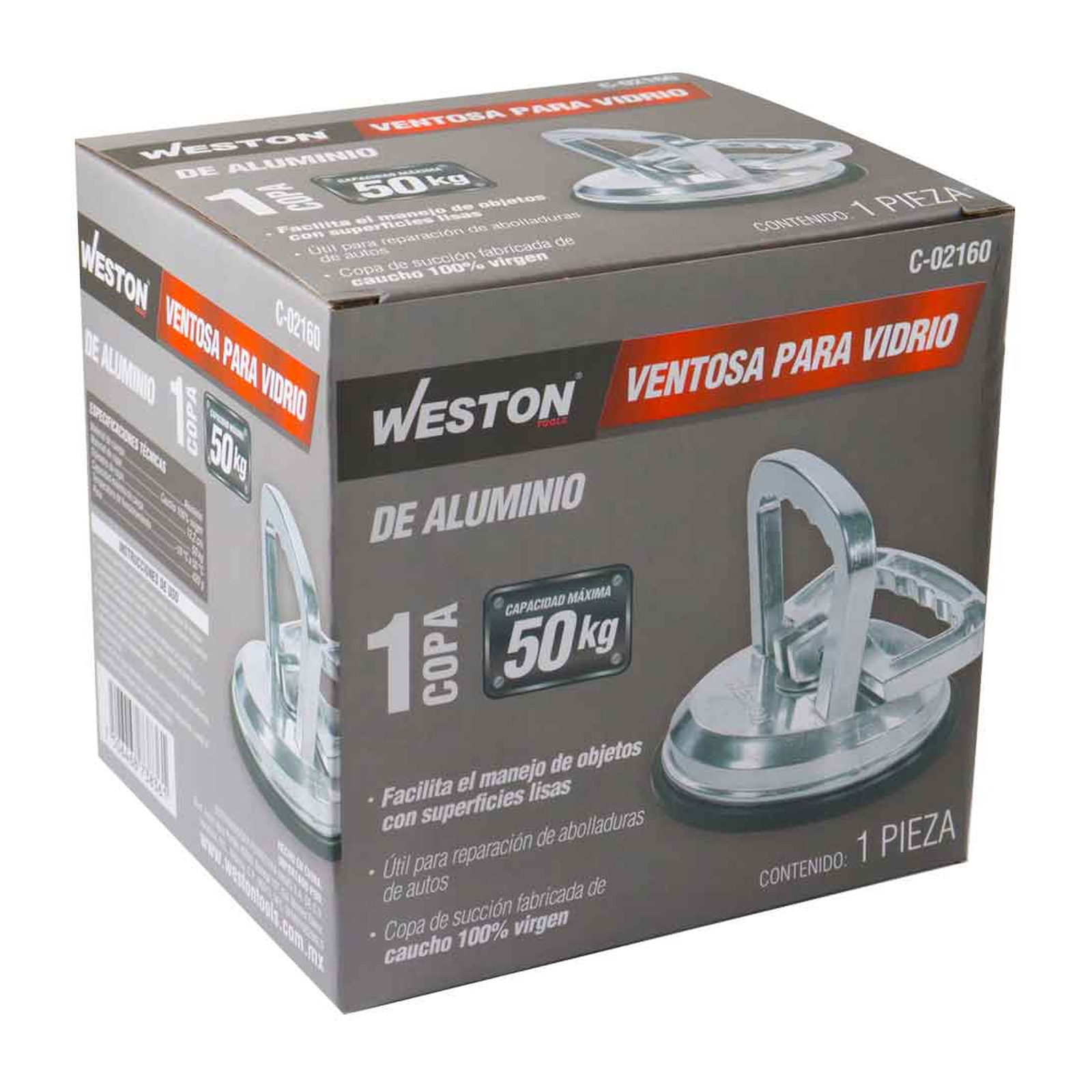 VENTOSA P/VIDRIO D/ALUMINIO 1 COPA CAP. 50KG - Imagen 4
