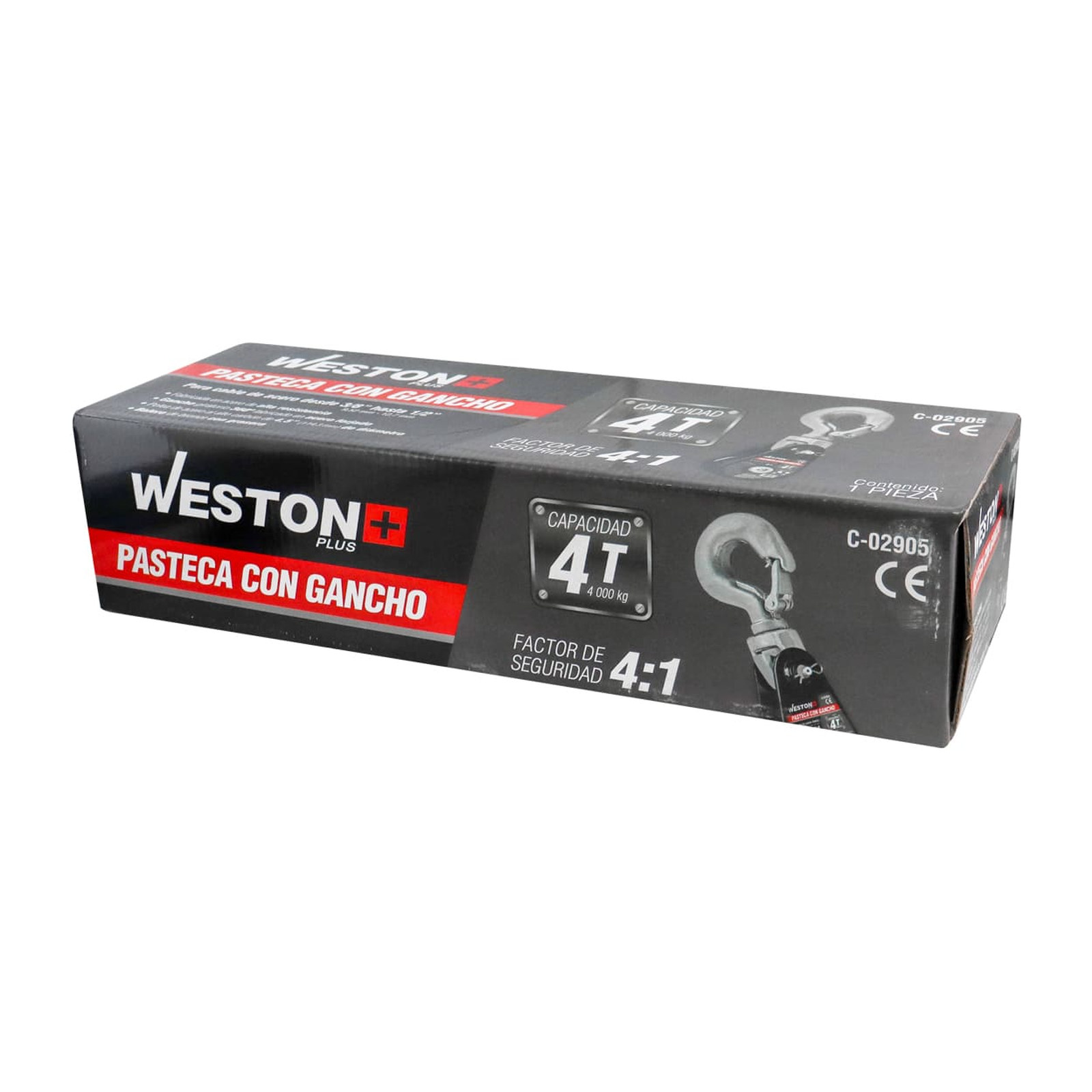 PASTECA GIRATORIA 4T-4.5" C/GANCHO P/CABLE D/ACERO 1/2" WESTON PLUS - Imagen 4