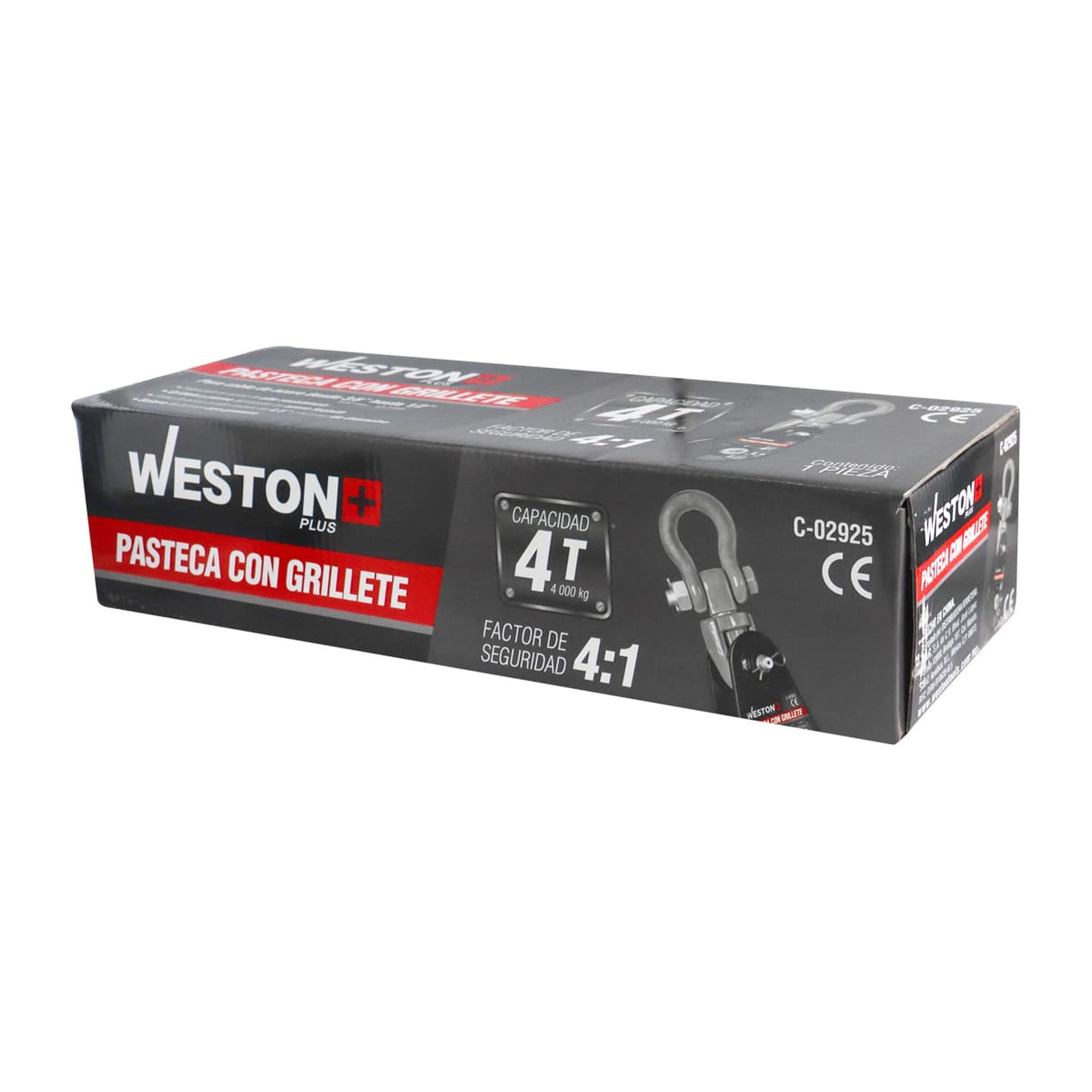 PASTECA GIRATORIA 4T-4.5" C/GRILLETE P/CABLE D/ACERO 1/2" WESTON PLUS - Imagen 4