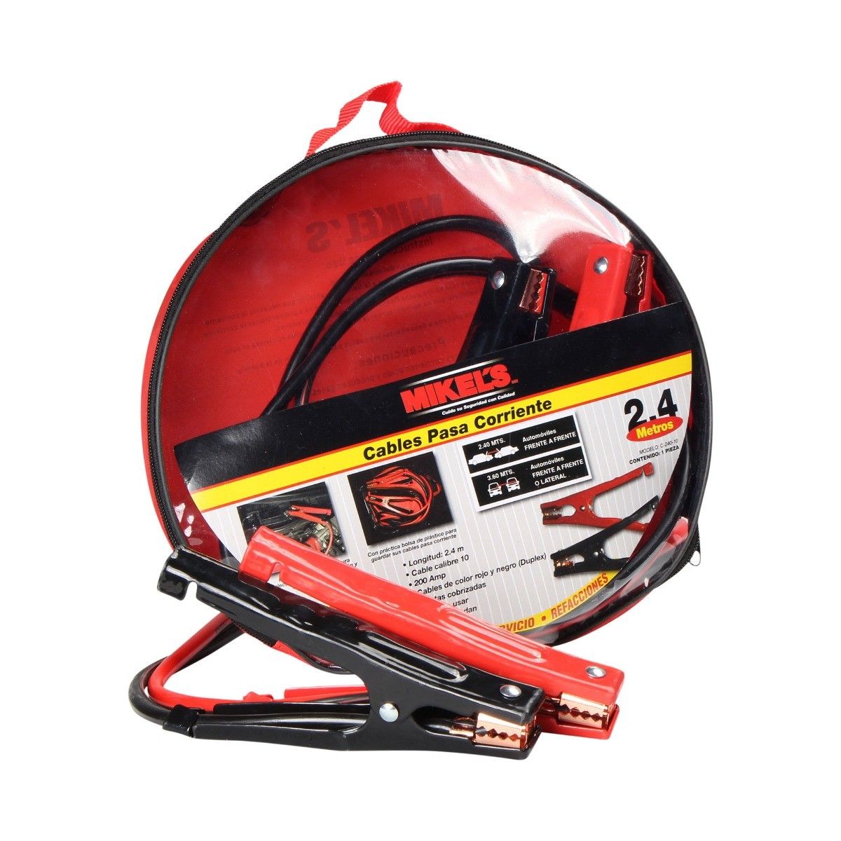 MIKELS C-480-4 Cables pasa corriente, 4.8 mts, 280 amp, calibre 4 - Imagen 3