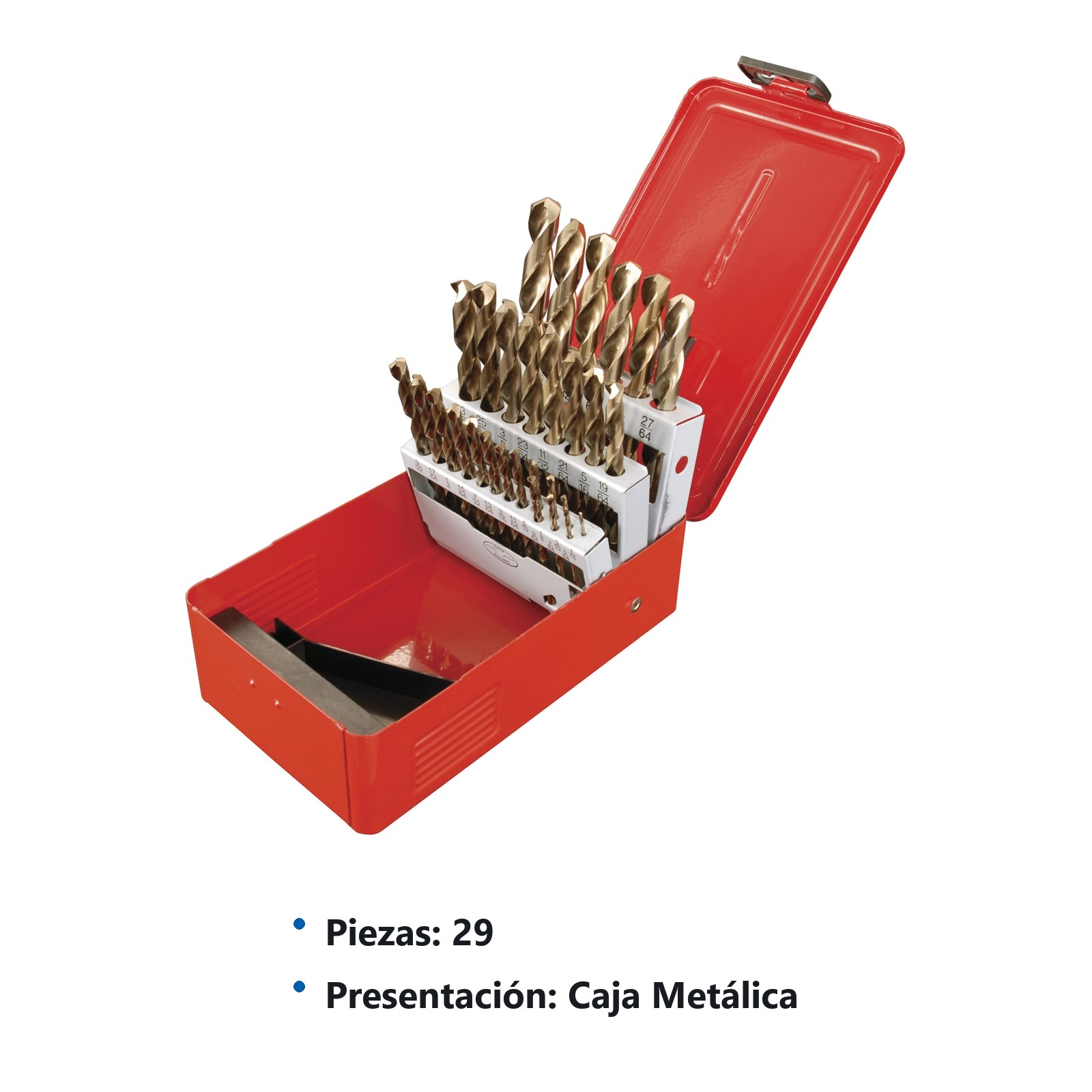 Juego de brocas con cobalto de acero de alta velocidad zanco recto, 29 piezas Urrea - Imagen 2