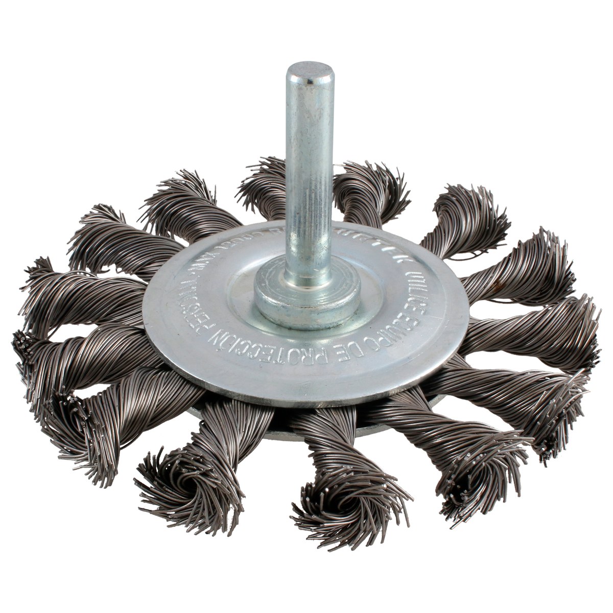 Carda circular trenzada alambre delgado 3" x 0.30 mm con zanco 1/4" Surtek