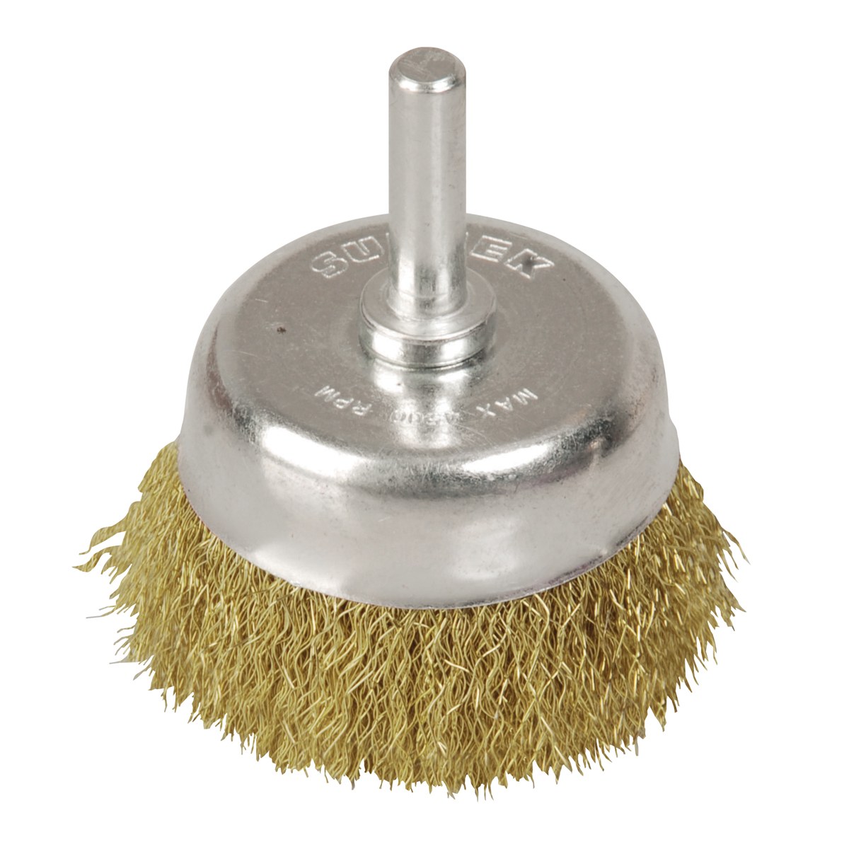 Carda copa ondulada alambre delgado 1-3/4" x 0.30 mm con zanco 1/4" Surtek